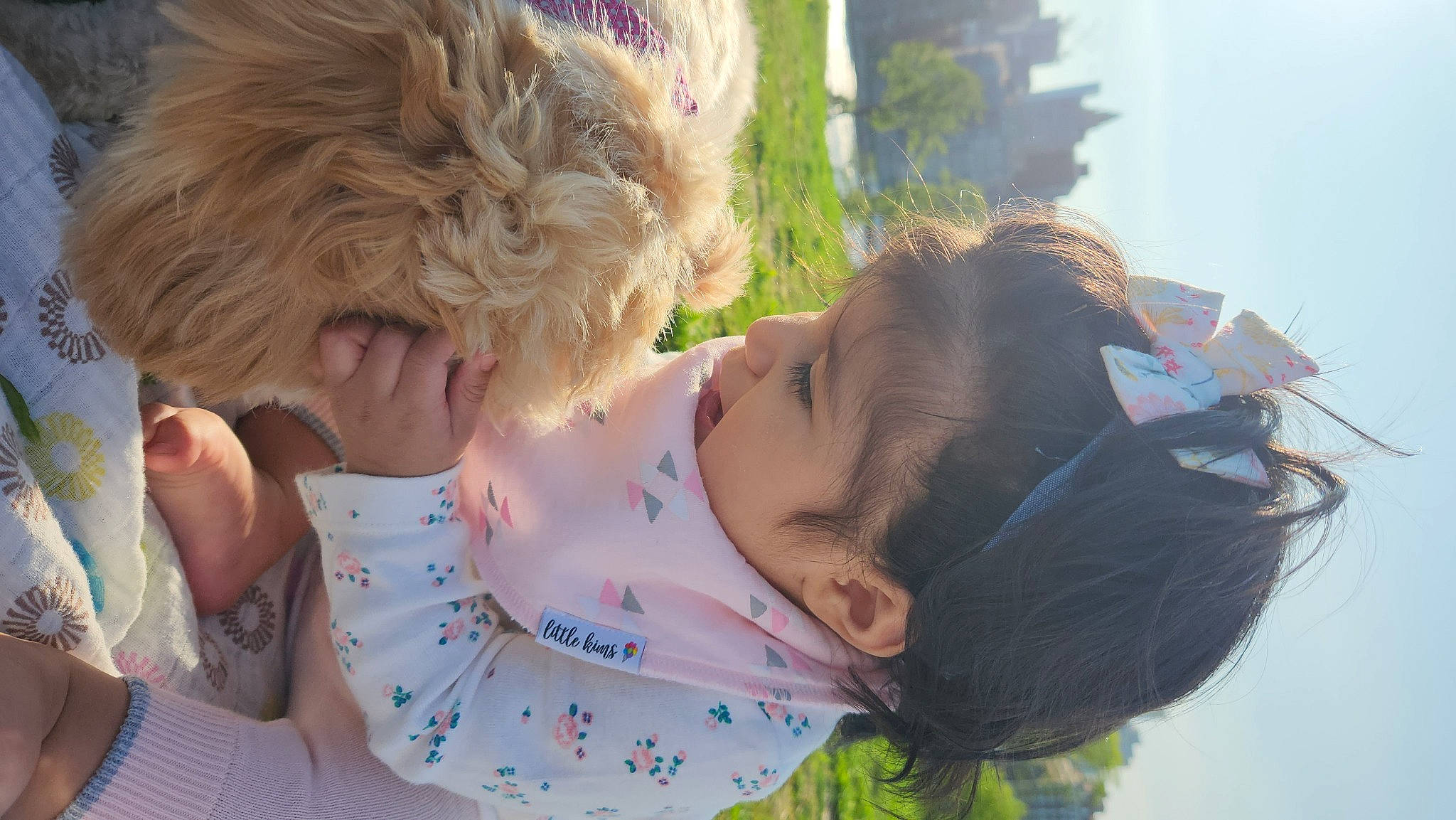 Leah joined the competition — help win amazing prizes! child, eyewear, fun, fur, grass, hairstyle, happy, hug, interaction, leisure, love, person, plant, recreation, sitting, skin, sky, toddler, toy, tree