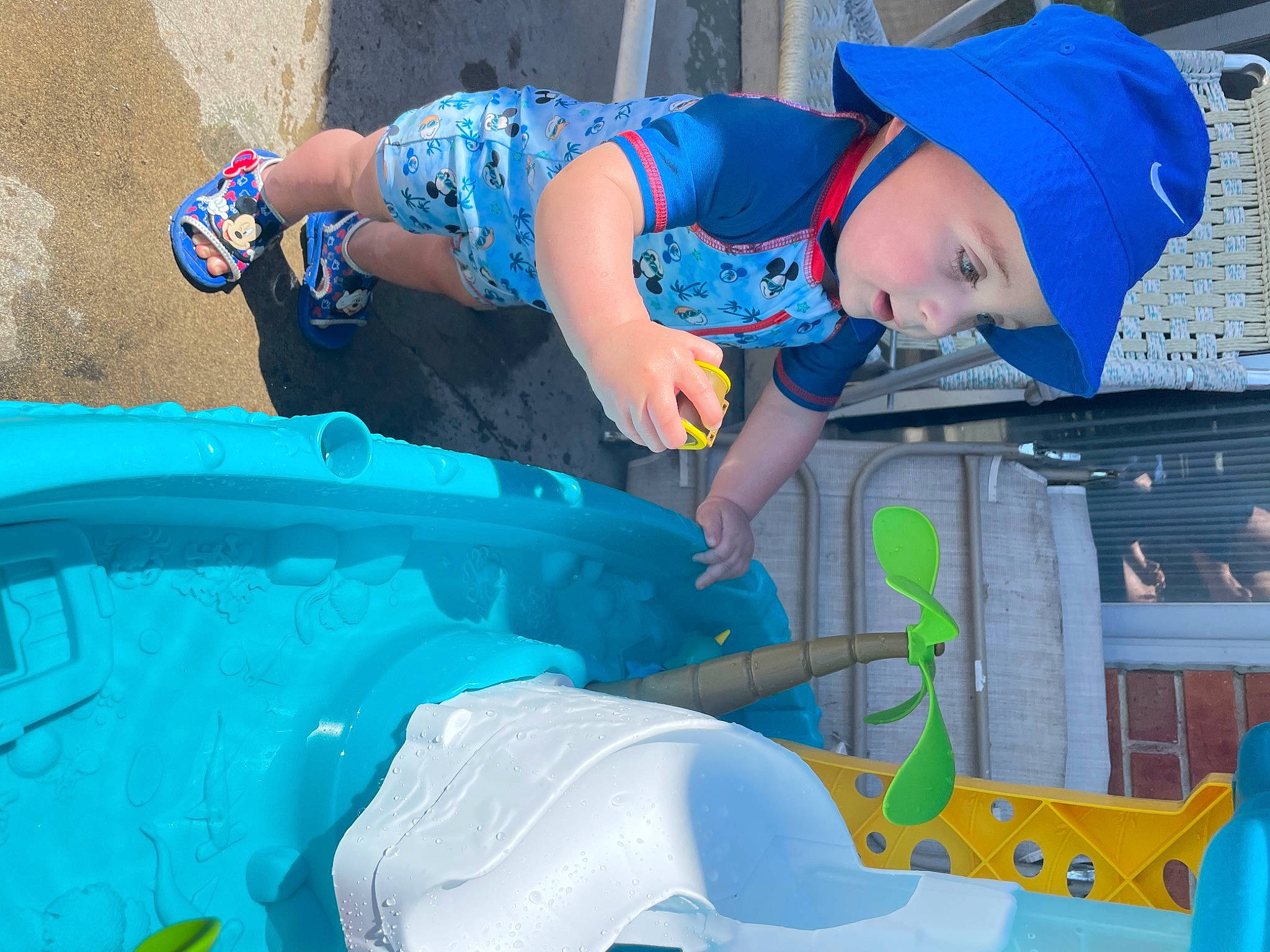 Landry joined the competition — help win amazing prizes! azure, baseball_cap, blue, bumper, child, electric_blue, event, fun, green, hat, headwear, hood, inflatable, leisure, person, plastic, recreation, shorts, t_shirt, toddler