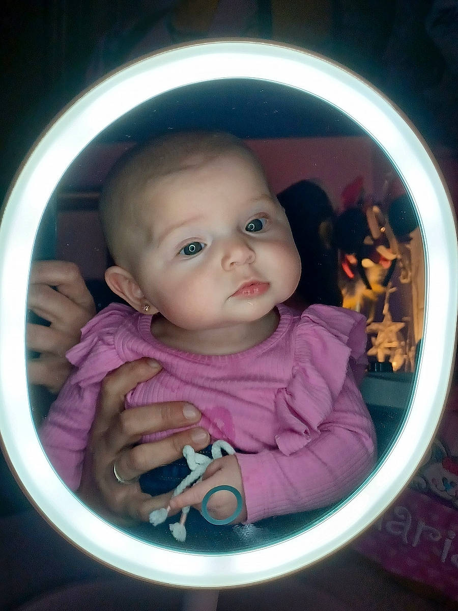 Kilynn joined the competition — help win amazing prizes! baby, baby_products, baby_toddler_clothing, cheek, child, circle, fun, hair, happy, iris, lip, magenta, nose, person, pink, skin, sleeve, toddler