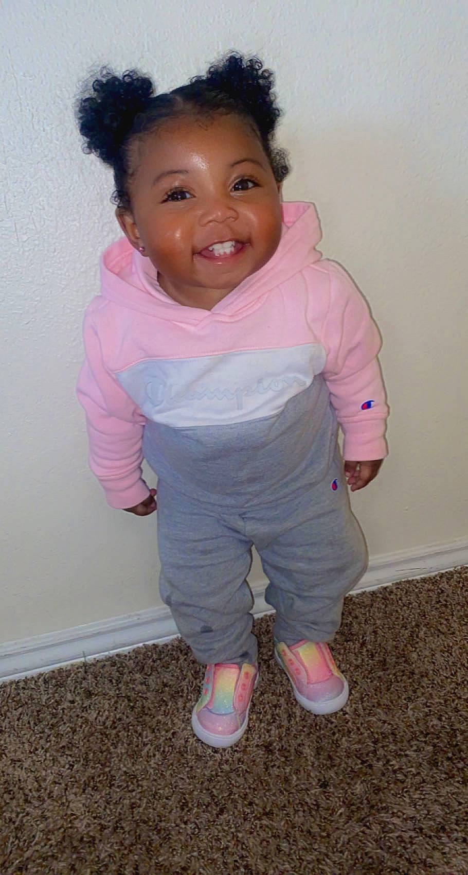 Kyla joined the competition — help win amazing prizes! active_pants, baby_toddler_clothing, cheek, child, chin, cool, face, gesture, hairstyle, happy, head, joy, magenta, nose, person, pink, purple, skin, sleeve, smile