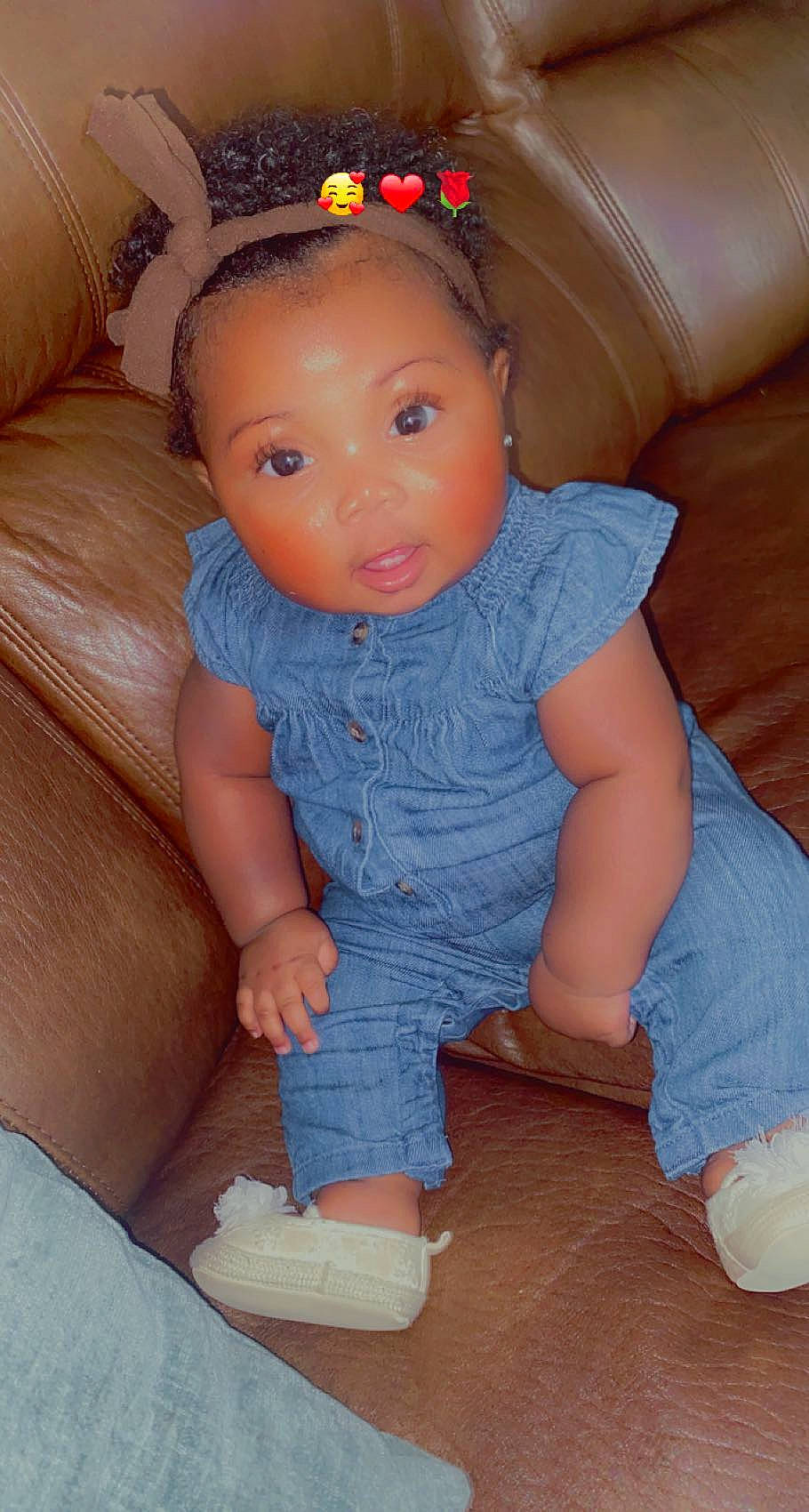 Kyla is registered to the contest to win money with this photo: baby_toddler_clothing, cheek, comfort, eye, finger, floor, hairstyle, head, iris, joint, lip, mouth, neck, nose, organ, person, pink, skin, sleeve, standing