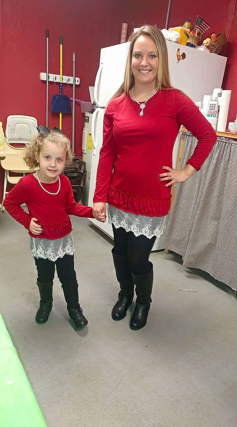 Ansley joined the competition — help win amazing prizes! child, clothing, costume, fashion, flooring, footwear, fun, girl, joy, leg, outerwear, person, product, red, shoe, shoulder, smile, socialite, standing, t_shirt