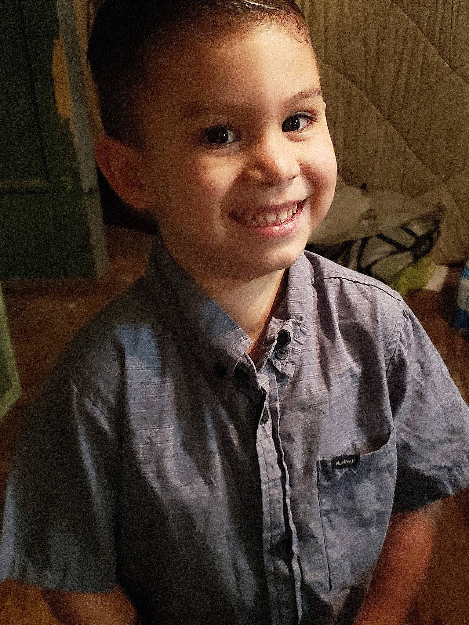 Hendrix is registered to the contest to win money with this photo: cheek, chin, collar, cool, dress_shirt, eye, eyebrow, flash_photography, forehead, happy, human_body, iris, jaw, joy, lip, muscle, neck, nose, person, polo_shirt