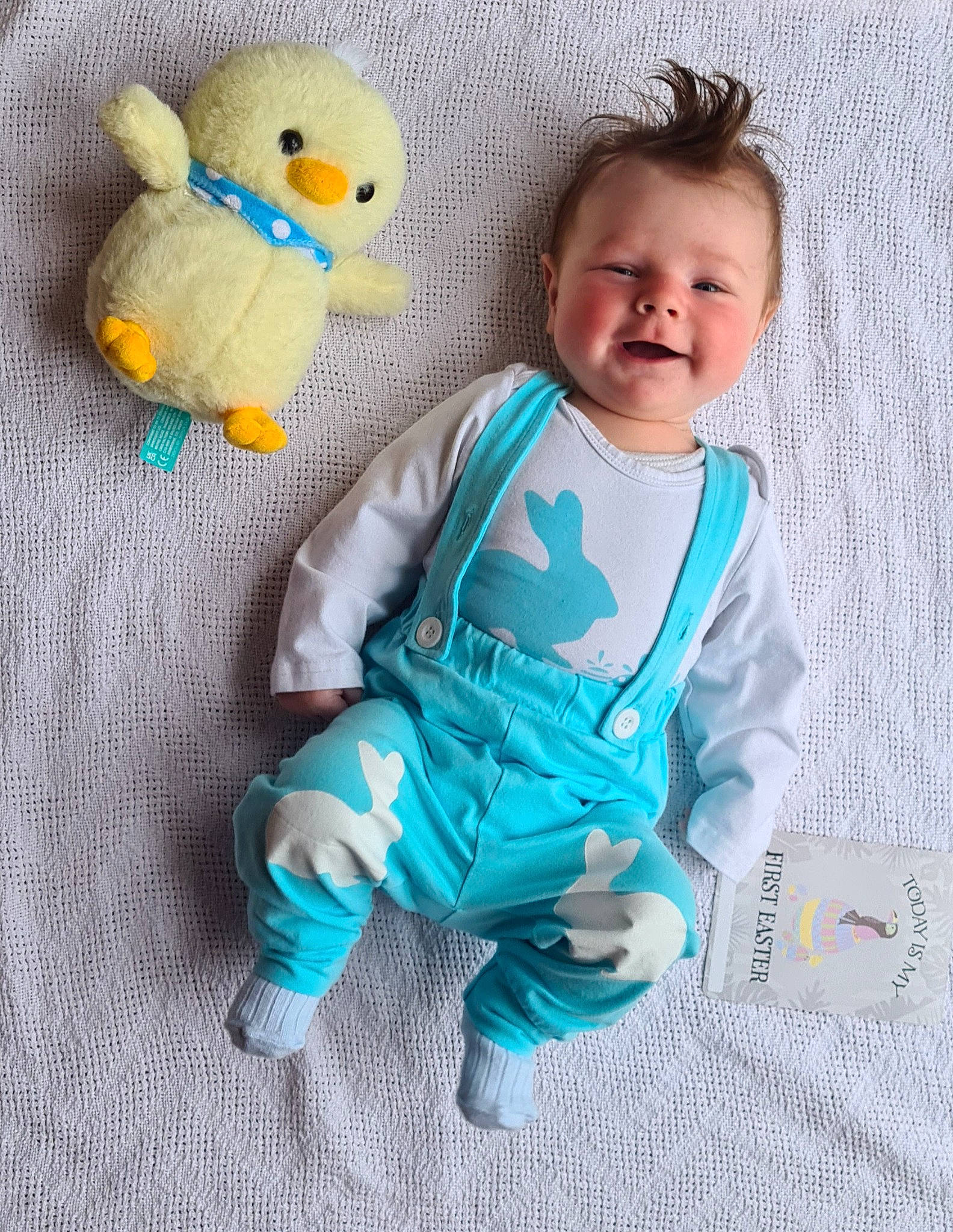 Caleb is registered to the contest to win money with this photo: baby, baby_products, baby_safety, baby_sleeping, baby_toddler_clothing, baby_toys, child, comfort, electric_blue, face, happy, linens, pattern, person, plush, sleeve, smile, stuffed_toy, t_shirt, toddler