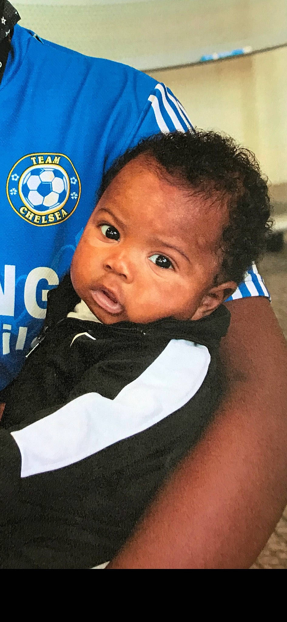 Kaiser joined the competition — help win amazing prizes! baby, baby_toddler_clothing, blue, cap, chest, child, electric_blue, event, flag, formal_wear, gesture, happy, logo, person, sleeve, tie, toddler, uniform