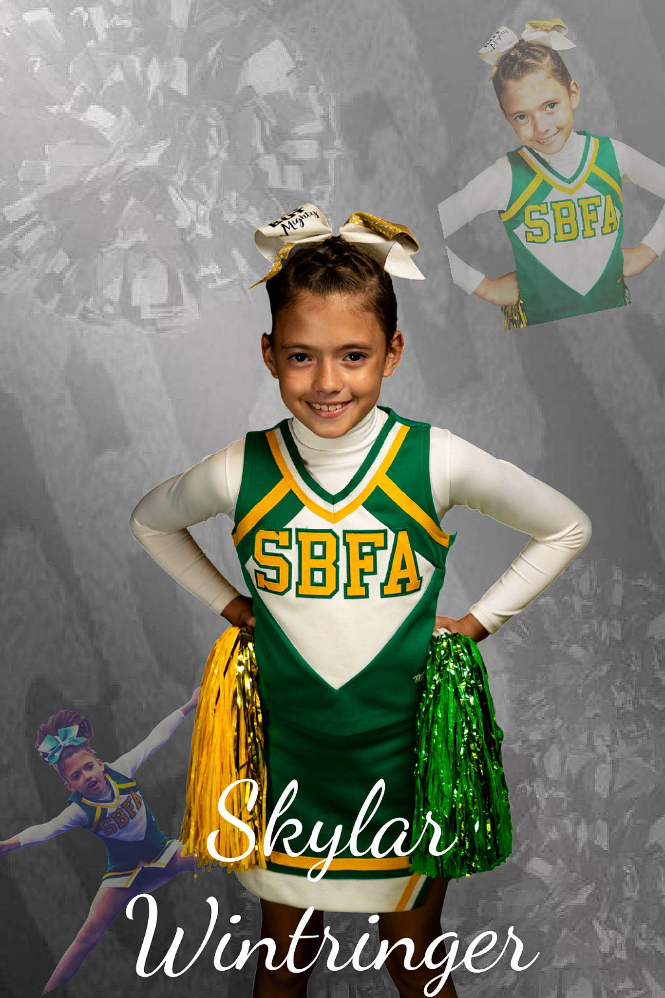 Skylar joined the competition — help win amazing prizes! cheerleading, cheerleading_uniform, event, facial_expression, fashion_design, gesture, hairstyle, happy, jersey, joy, logo, person, player, sleeve, smile, sports_jersey, sports_uniform, sportswear, t_shirt, team