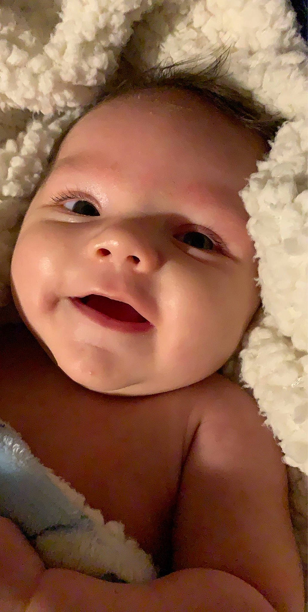 Parker is registered to the contest to win money with this photo: baby, baby_making_funny_faces, beauty, cheek, child, chin, close_up, eye, eyebrow, face, facial_expression, forehead, head, lip, mouth, muscle, nose, person, skin, smile