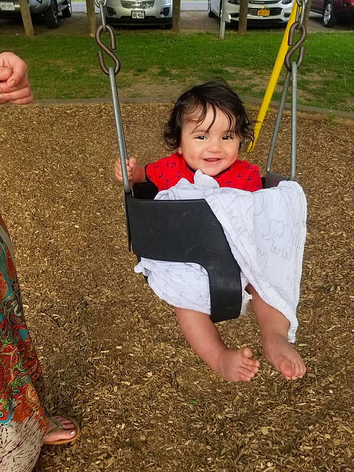 Aries joined the competition — help win amazing prizes! baby, car, child, city, fun, grass, happy, human_leg, joy, leaf, leisure, outdoor_play_equipment, people_in_nature, person, playground, recreation, soil, swing, tire, toddler