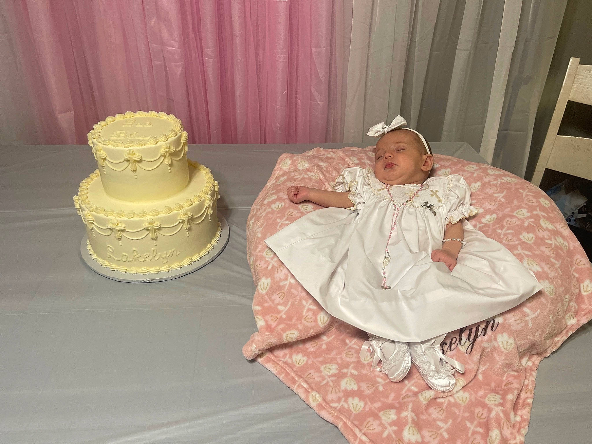 Lakelyn joined the competition — help win amazing prizes! birthday_cake, buttercream, cake, cake_decorating, cake_decorating_supply, chair, comfort, curtain, dessert, event, food, hat, icing, person, serveware, sugar_cake, tablecloth, tableware, textile, wedding_cake