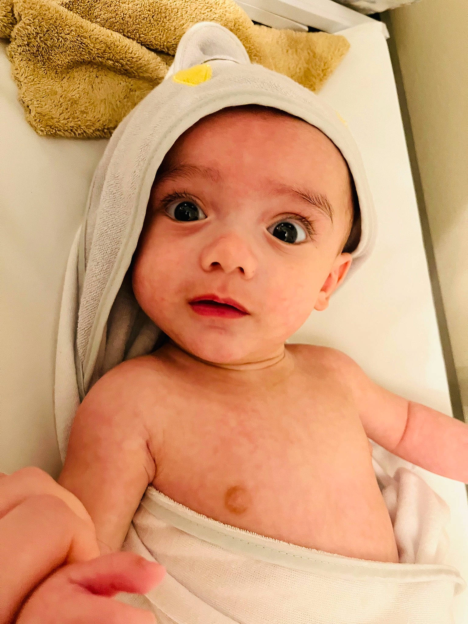 Bruce joined the competition — help win amazing prizes! baby, baby_sleeping, baby_toddler_clothing, cheek, chest, comfort, eye, eyebrow, eyelash, finger, gesture, happy, headwear, iris, lip, person, skin, smile, textile, thumb