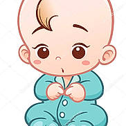 Aaron joined the competition — help win amazing prizes! cartoon, baby, illustration, blue_onesie, cute, sitting, big_eyes, expression, character, childlike, pink_cheeks, hair_curl, cute_pose, animated, drawing, infant, hand_clasp, child, cute_face, adorable