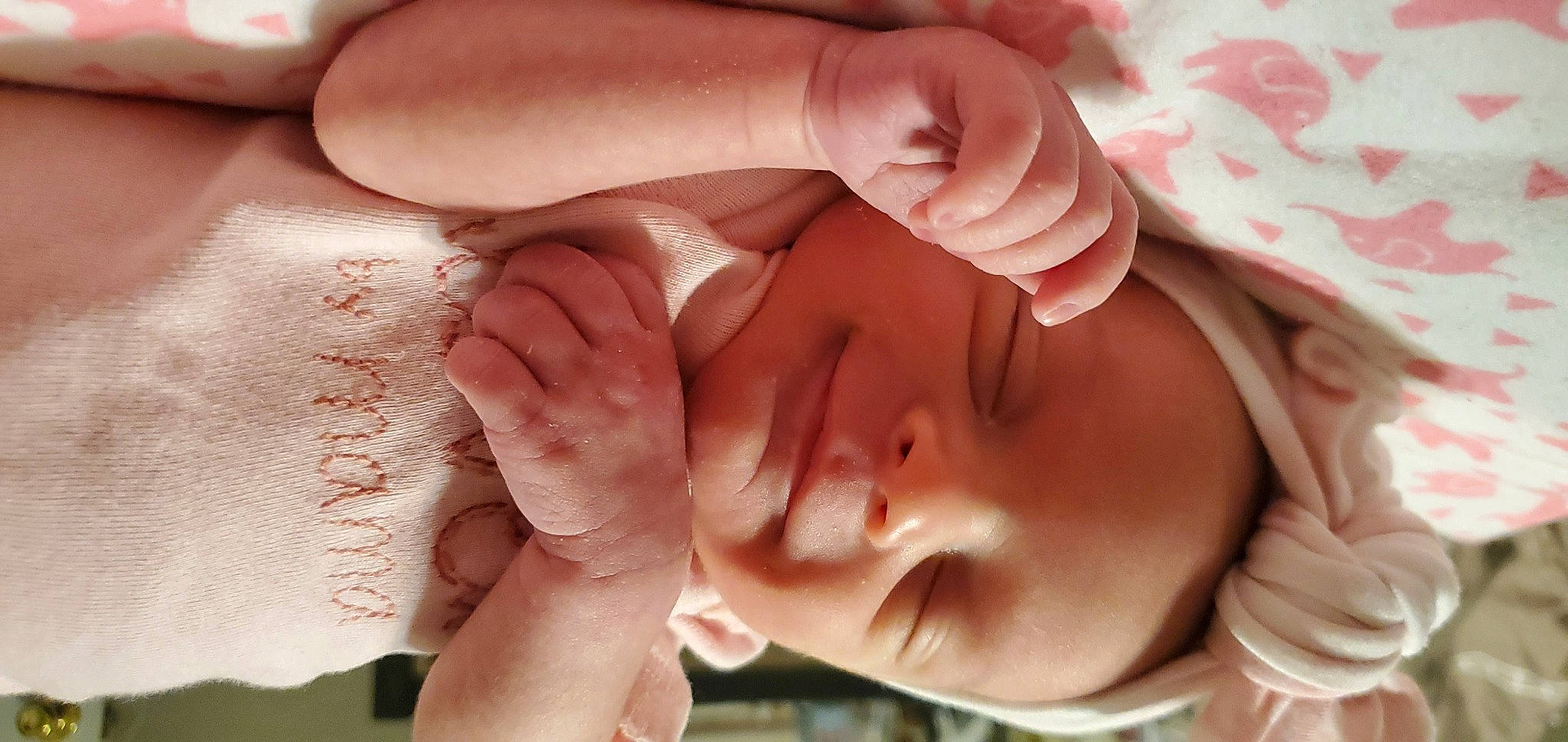 Hailey is registered to the contest to win money with this photo: baby, cheek, ear, eyelash, finger, gesture, hand, happy, human_body, jaw, lip, mouth, muscle, nail, neck, nose, person, pink, skin, smile