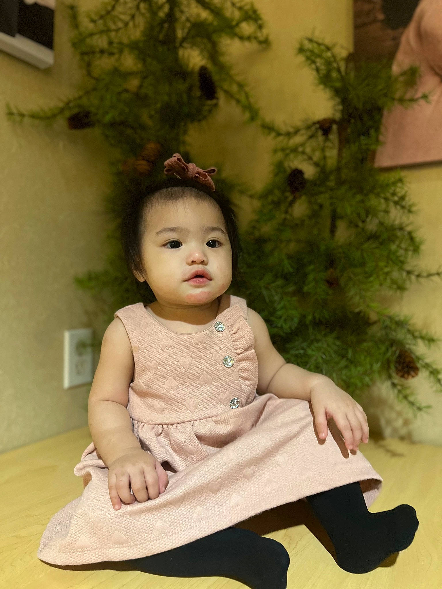 Alexandra joined the competition — help win amazing prizes! baby, baby_toddler_clothing, cheek, child, day_dress, dress, flooring, fun, grass, happy, houseplant, pattern, person, plant, room, sitting, skin, sleeve, toddler, vintage_clothing