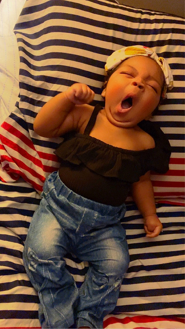 Michaela joined the competition — help win amazing prizes! baby, baby_toddler_clothing, cheek, chin, comfort, cool, finger, fun, gesture, happy, head, joint, lip, mouth, nose, person, skin, sleeve, smile, thigh