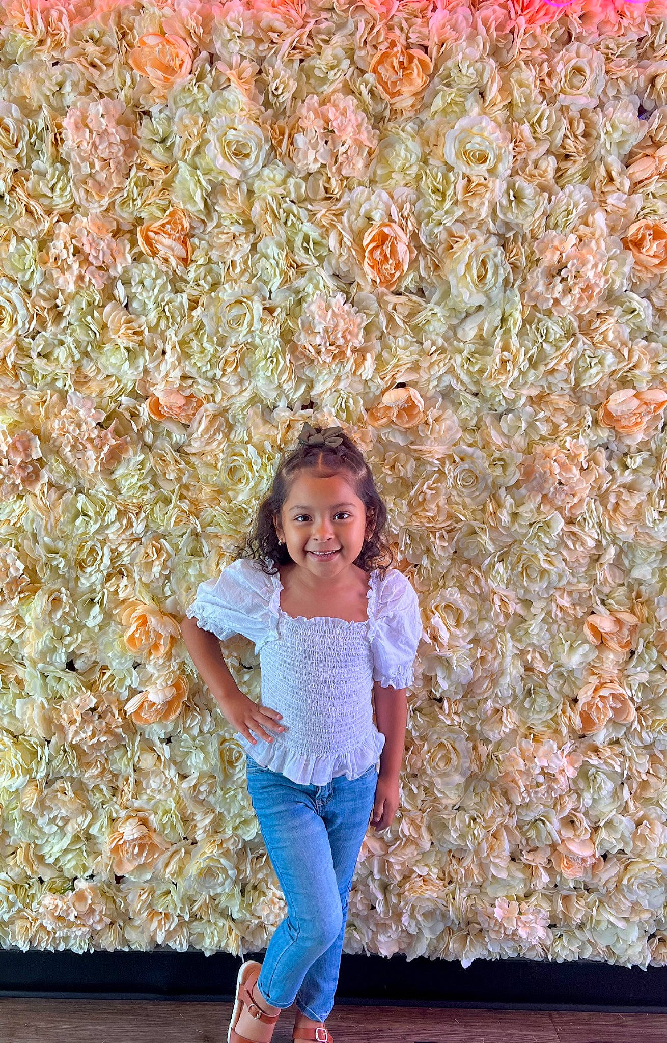 Melanie joined the competition — help win amazing prizes! denim, electric_blue, facial_expression, fun, grass, hairstyle, happy, human, human_leg, joy, leisure, pattern, people_in_nature, person, plant, standing, t_shirt, textile, thigh, tree