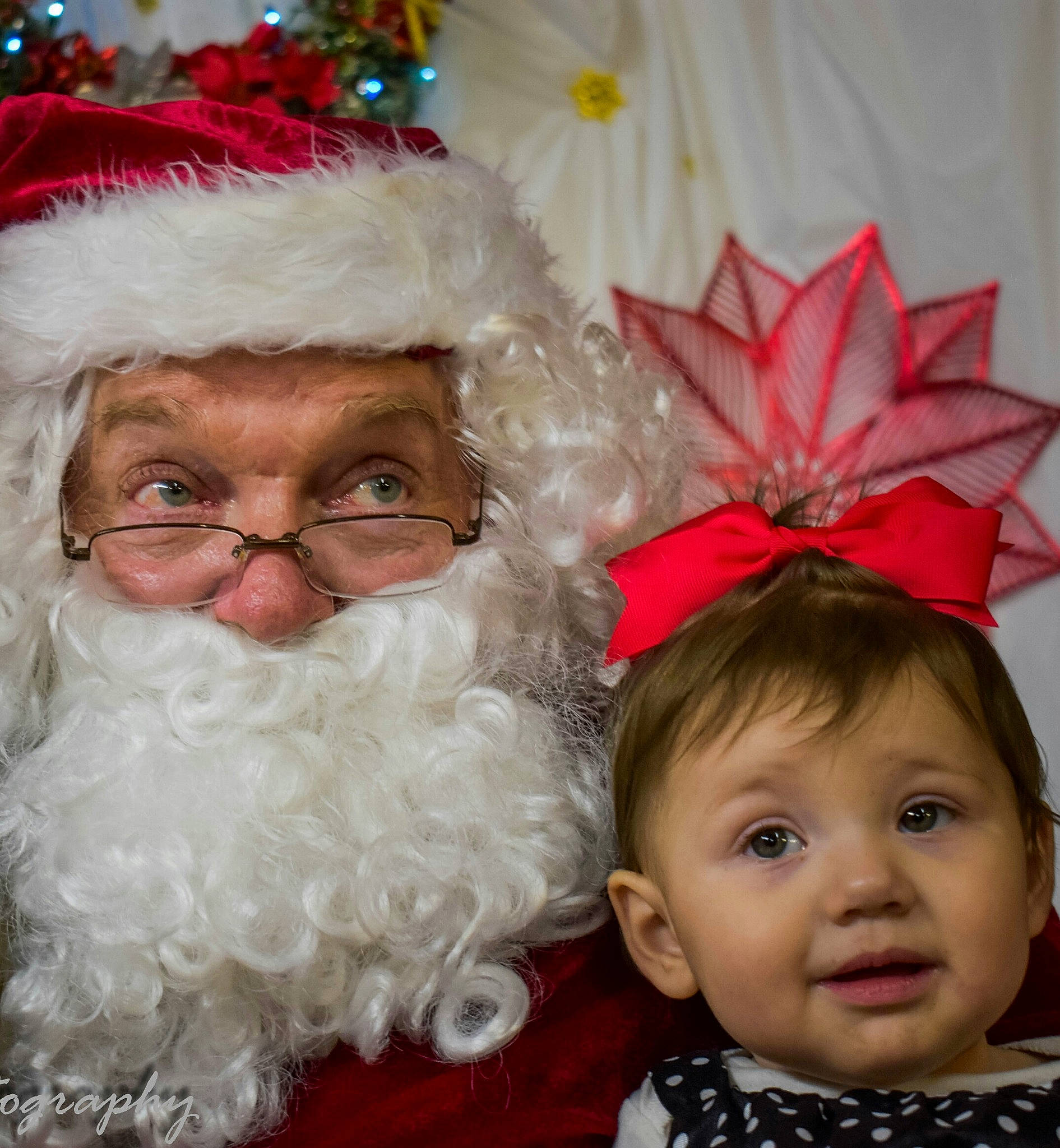 Emmaleigh is registered to the contest to win money with this photo: child, christmas, fictional_character, holiday, infant, lap, person, santa_claus