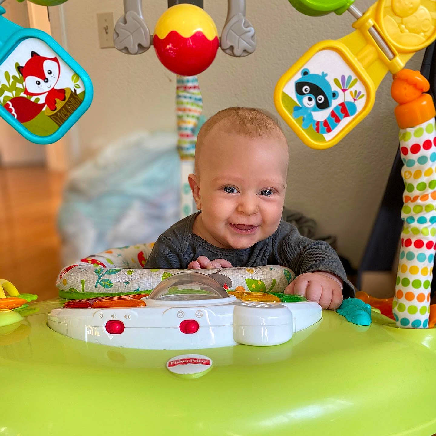 Jordan is registered to the contest to win money with this photo: baby, baby_playing_with_toys, baby_toys, birthday, birthday_party, child, eating, party, person, play, sitting, toddler, toy