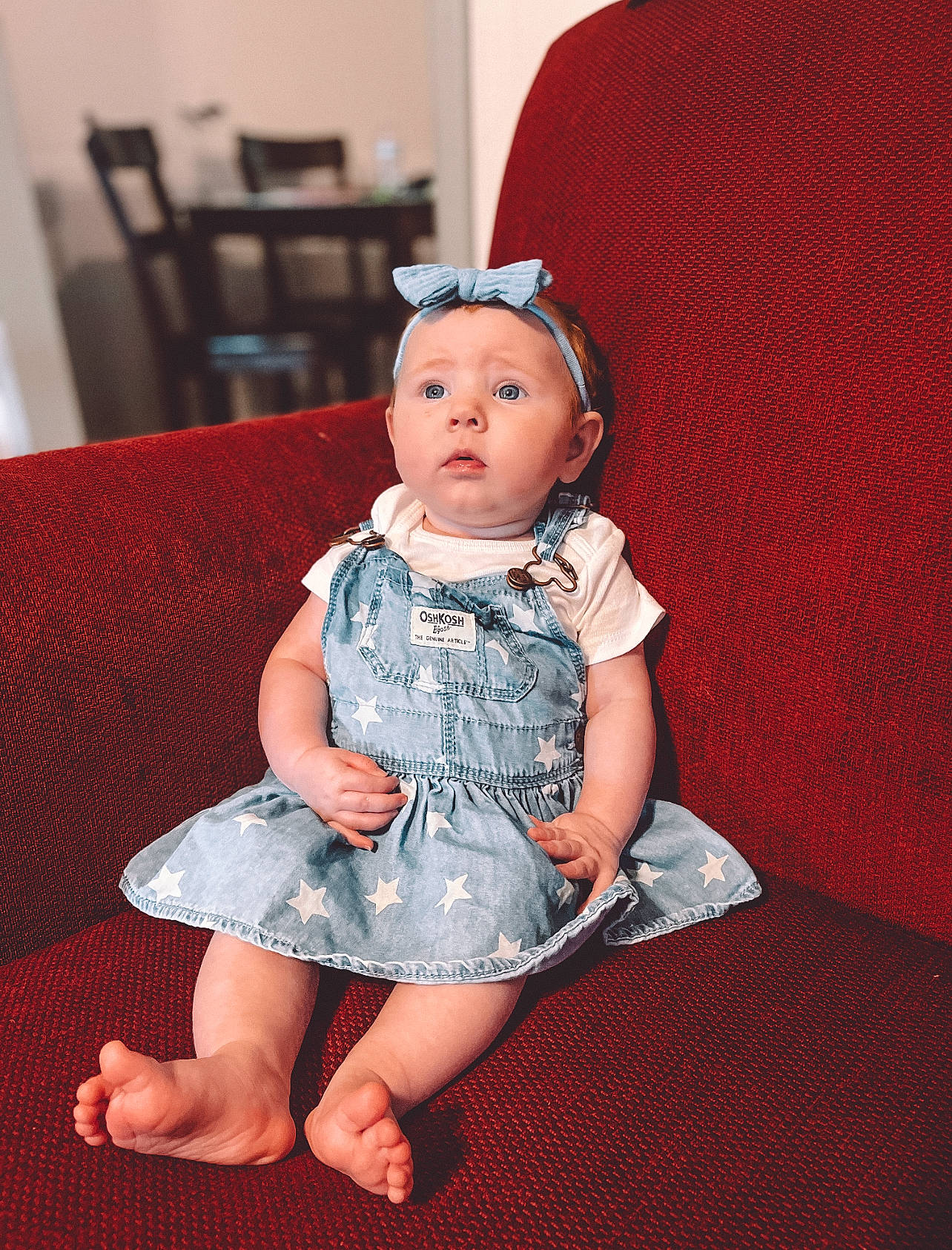 Haizley joined the competition — help win amazing prizes! baby, baby_toddler_clothing, child, couch, day_dress, dress, embellishment, fashion_design, flash_photography, head, iris, one_piece_garment, pattern, person, pink, purple, sitting, skin, sleeve, surprise
