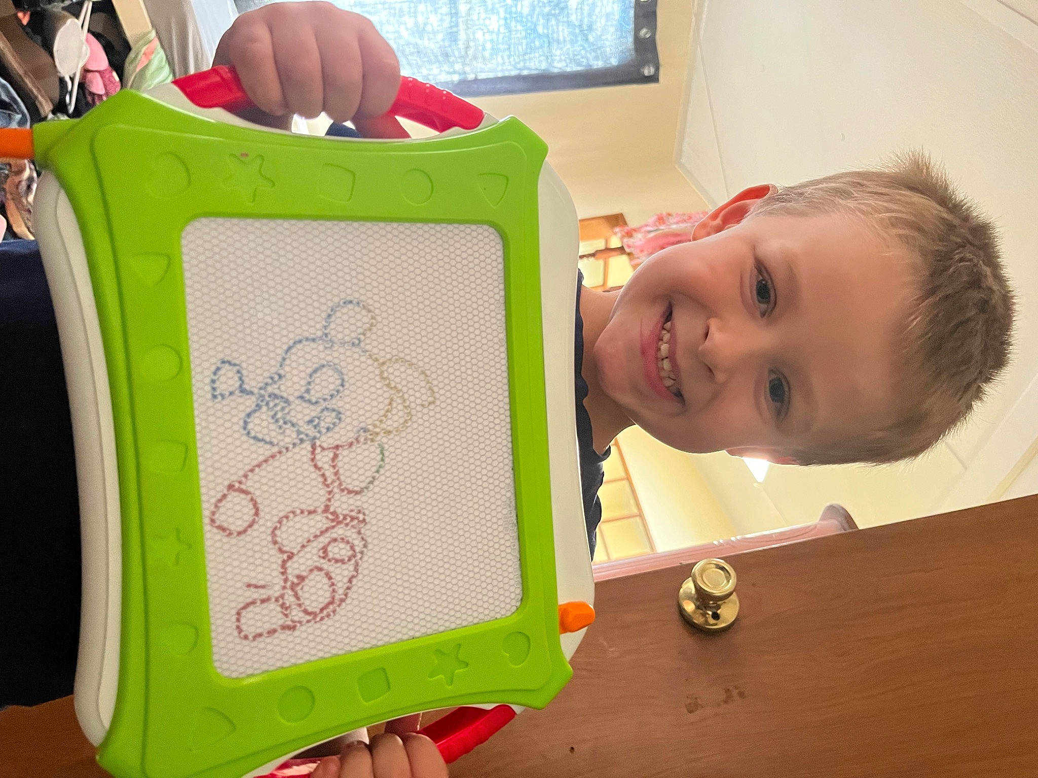 Bentley joined the competition — help win amazing prizes! art, baby, baby_products, baby_toys, bag, child, fun, green, happy, illustration, joy, learning, pattern, person, picture_frame, play, room, smile, toddler, visual_arts