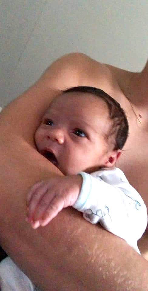 Brenton joined the competition — help win amazing prizes! arm, baby, cheek, chest, child, chin, eye, face, finger, gesture, hand, head, lip, mouth, muscle, neck, nose, person, skin, thumb