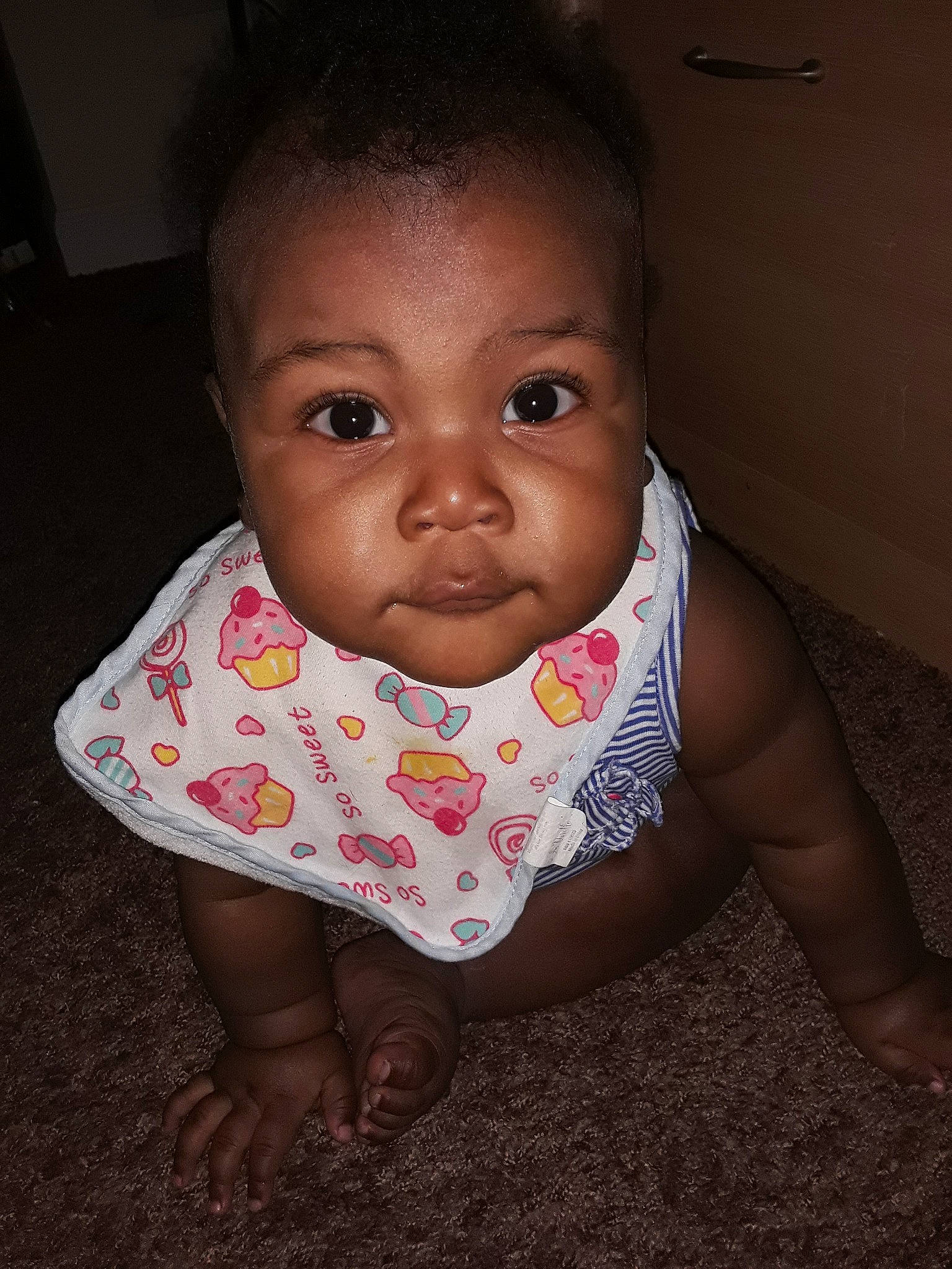 Arden is registered to the contest to win money with this photo: baby, cheek, child, chin, eye, eyebrow, face, facial_expression, forehead, head, human, iris, lip, mouth, neck, nose, person, pink, skin, smile