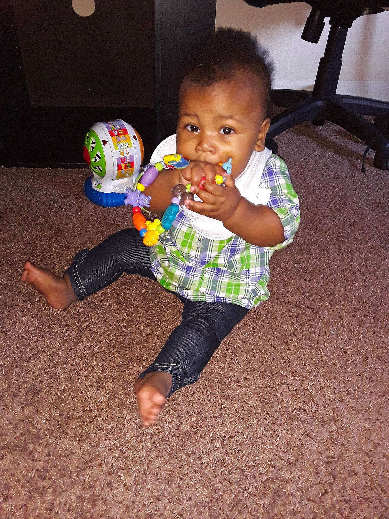 Arden joined the competition — help win amazing prizes! baby, child, drink, fun, joy, person, play, sitting, skin, toddler