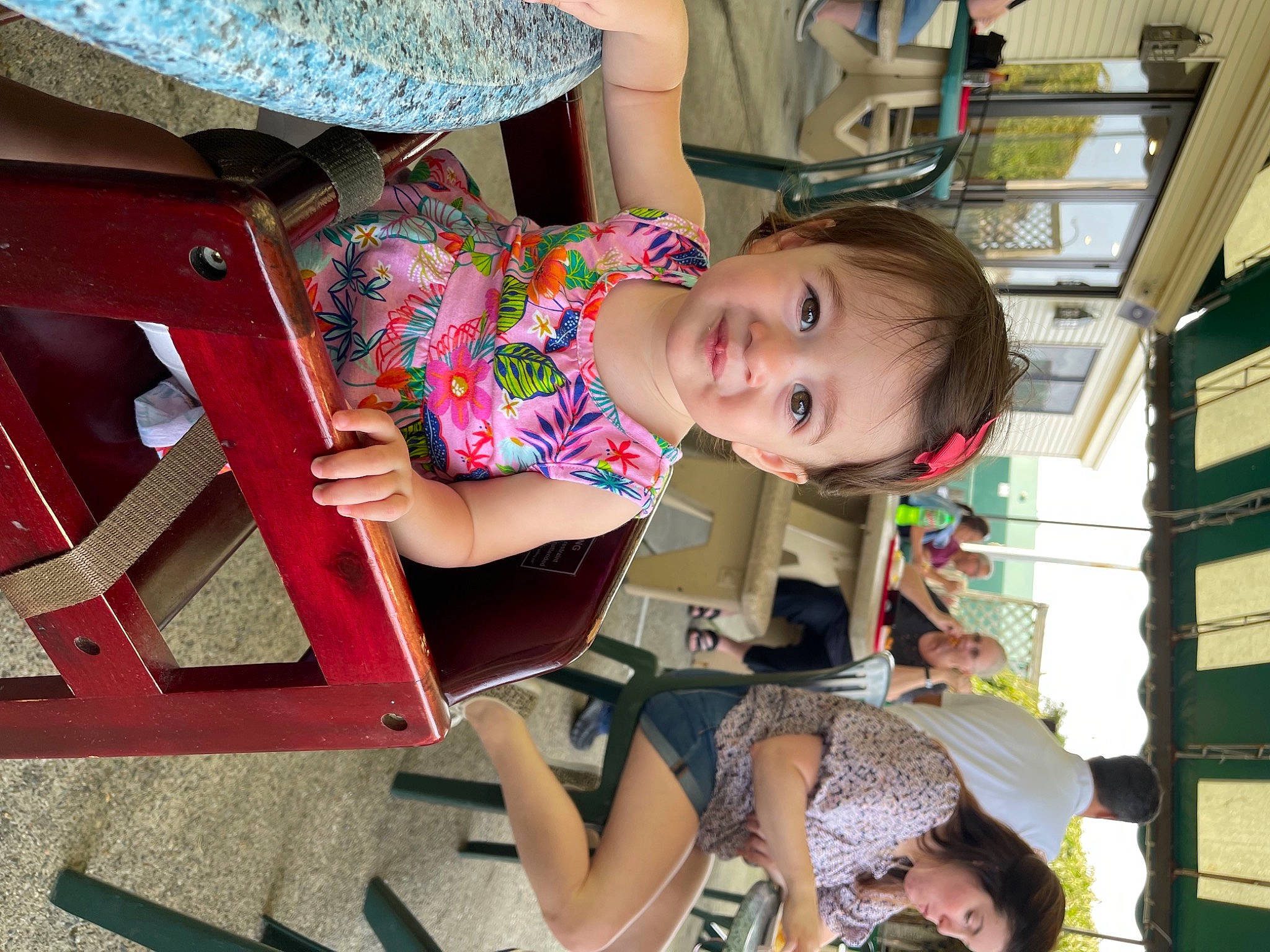 Emilia joined the competition — help win amazing prizes! baby, blurred, child, city, fun, green, happy, joy, leisure, magenta, outdoor_furniture, people, person, pink, recreation, shelf, sitting, skin, t_shirt, toddler