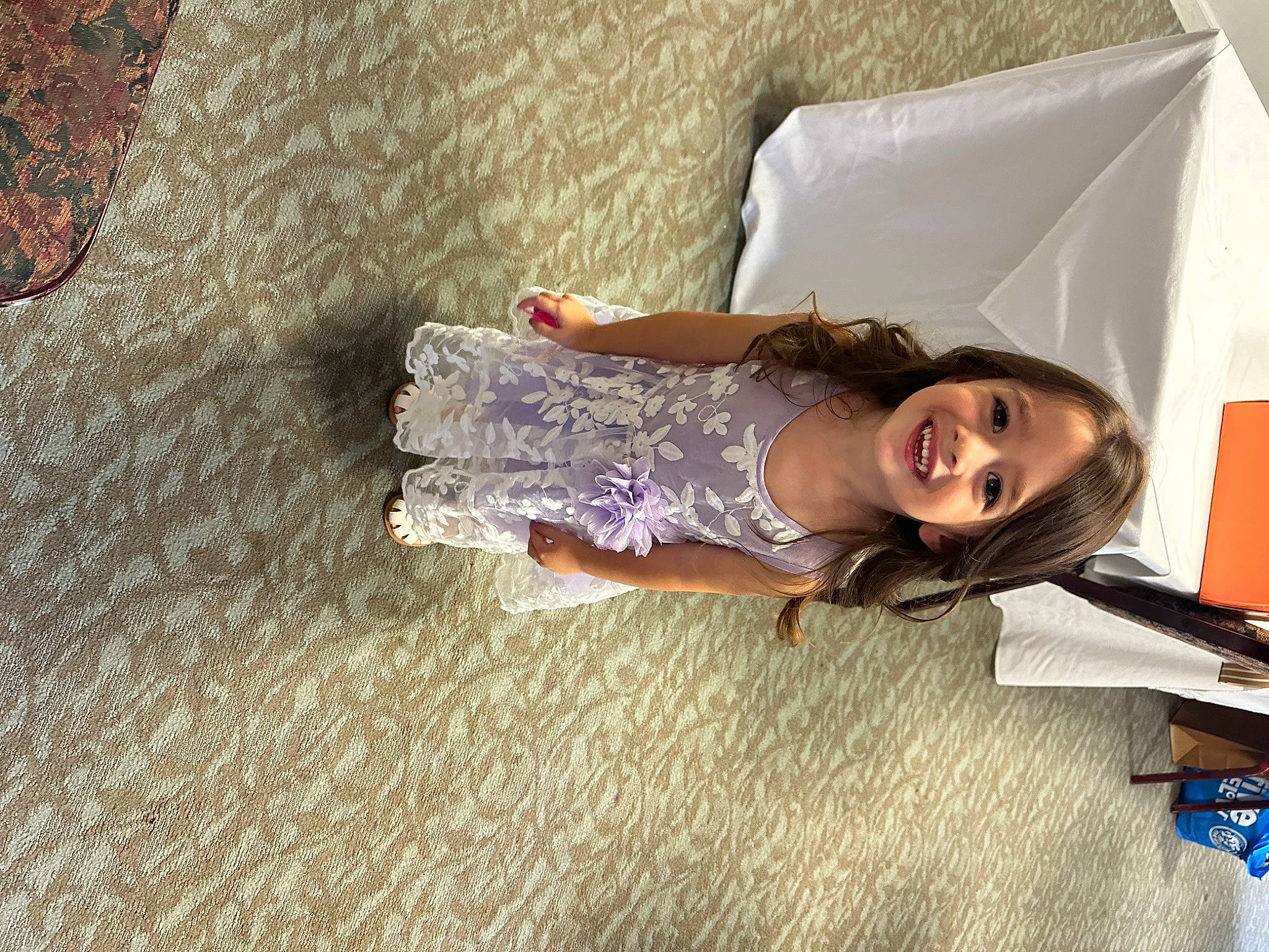Emilia joined the competition — help win amazing prizes! child, comfort, floor, flooring, fun, happy, hardwood, human_leg, joy, knee, leisure, linens, pattern, person, room, sitting, smile, thigh, toddler, vacation