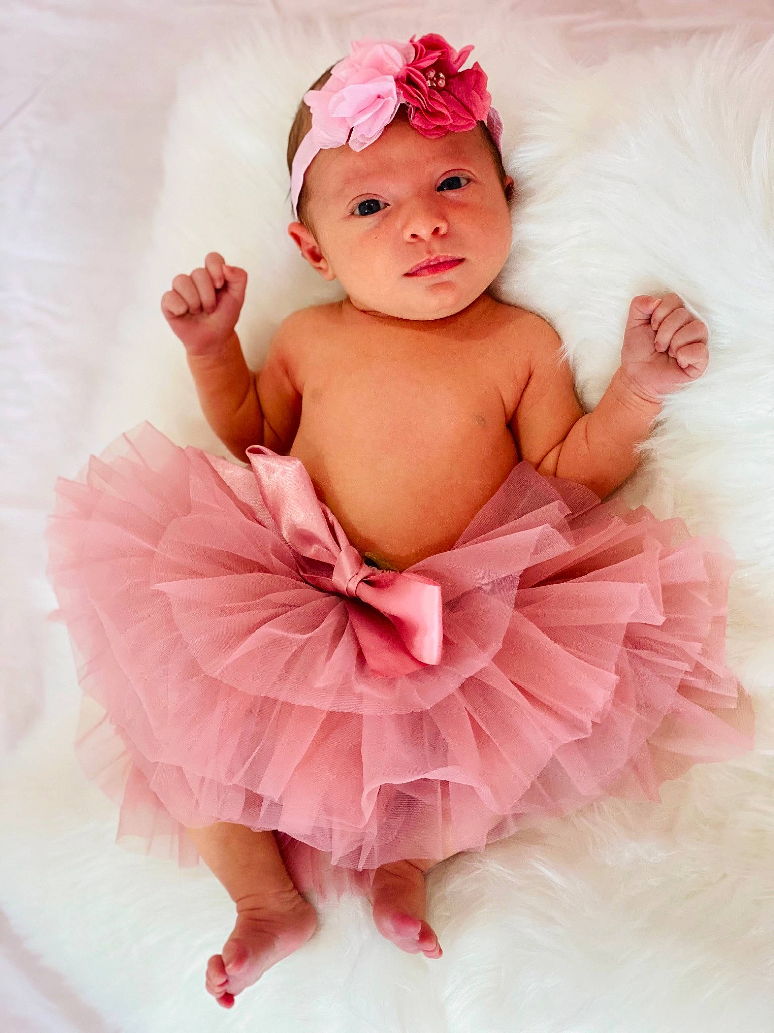 Sofia joined the competition — help win amazing prizes! baby, baby_toddler_clothing, ballet_tutu, event, fashion_accessory, flash_photography, happy, headband, headgear, headpiece, headwear, magenta, peach, person, pink, red, ruffle, sitting, skin, sleeve
