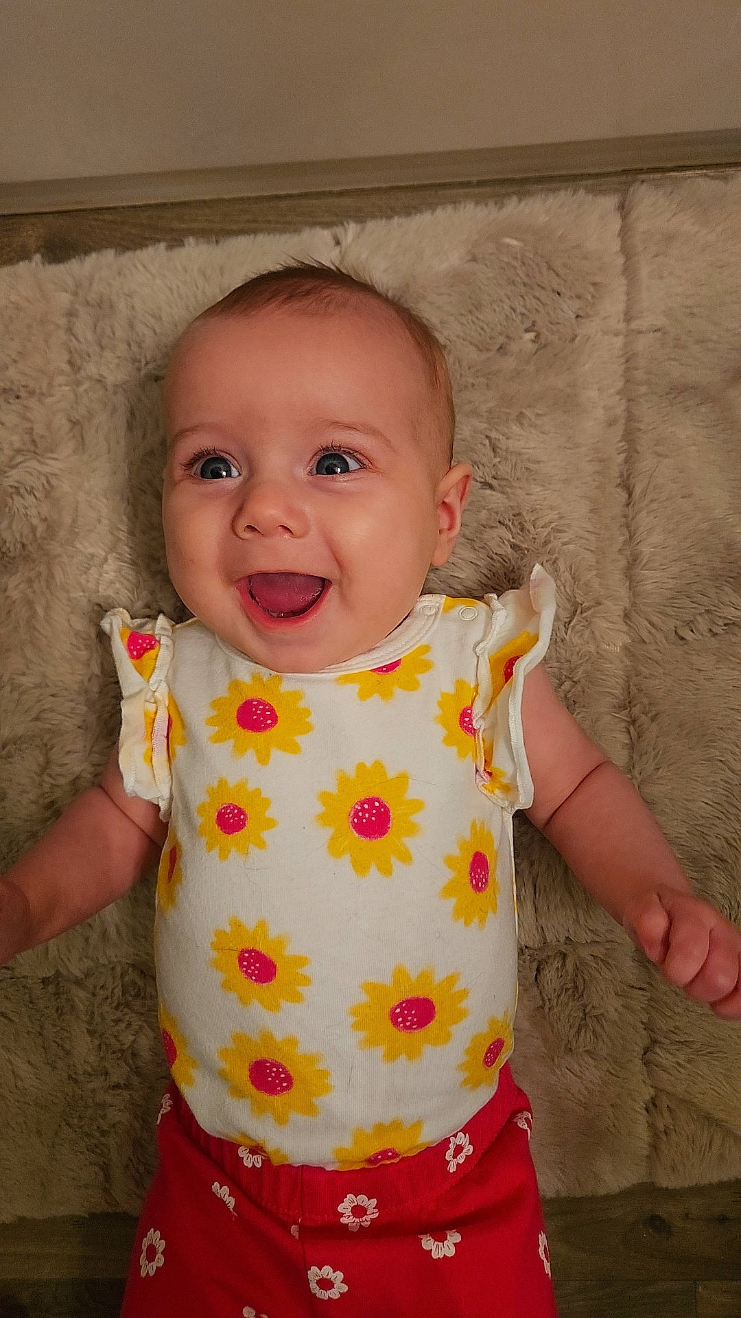 Sadie joined the competition — help win amazing prizes! baby, baby_products, baby_toddler_clothing, cheek, child, day_dress, embellishment, face, fun, happy, iris, joy, linens, pattern, person, pink, skin, sleeve, smile, t_shirt
