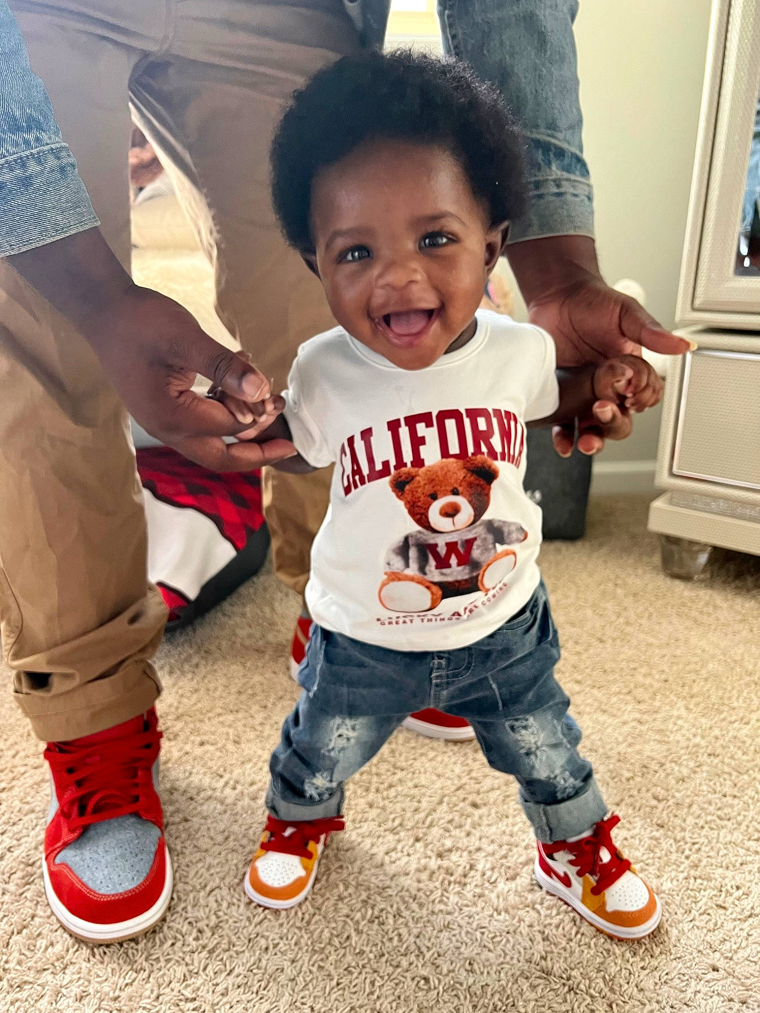 Elijah joined the competition — help win amazing prizes! arm, baby_toddler_clothing, child, cool, flooring, fun, gesture, happy, home_appliance, joint, leg, person, picture_frame, shoe, sleeve, smile, sneakers, t_shirt, television, thumb