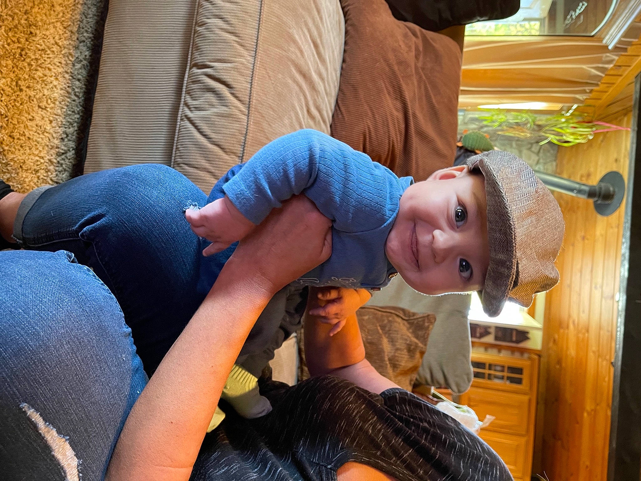 Nash joined the competition — help win amazing prizes! arm, comfort, elbow, fun, hairstyle, happy, headgear, headwear, human_leg, joint, joy, knee, lap, leisure, mouth, orange, person, smile, textile, thigh