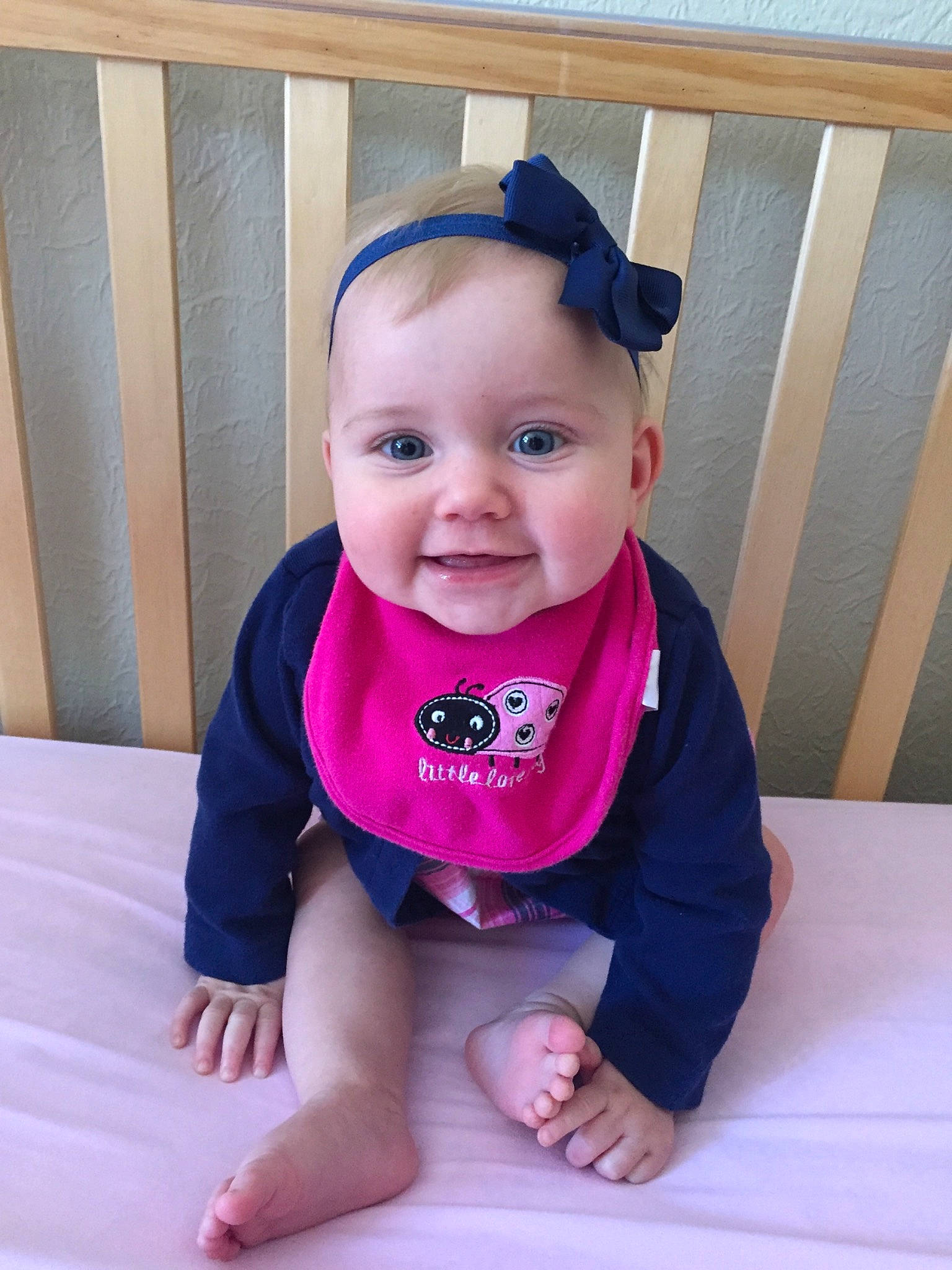 Brooklyn joined the competition — help win amazing prizes! baby_products, cheek, child, day, girl, hair_accessory, head, headband, headgear, infant, iris, joy, person, pink, product, skin, smile, textile, toddler