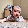 Matteo is registered to the contest to win money with this photo: baby, infant, carpet, blanket, clothing, face, person, indoors, curious, child, floor, box, wall, sleeve, hand, head, young, eyes, room, expression