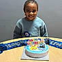 Carson joined the competition — help win amazing prizes! child, birthday, cake, celebration, smile, happy, table, sweatshirt, braids, candle, pokemon, party, blue, banner, indoor, young, person, food, festive, event