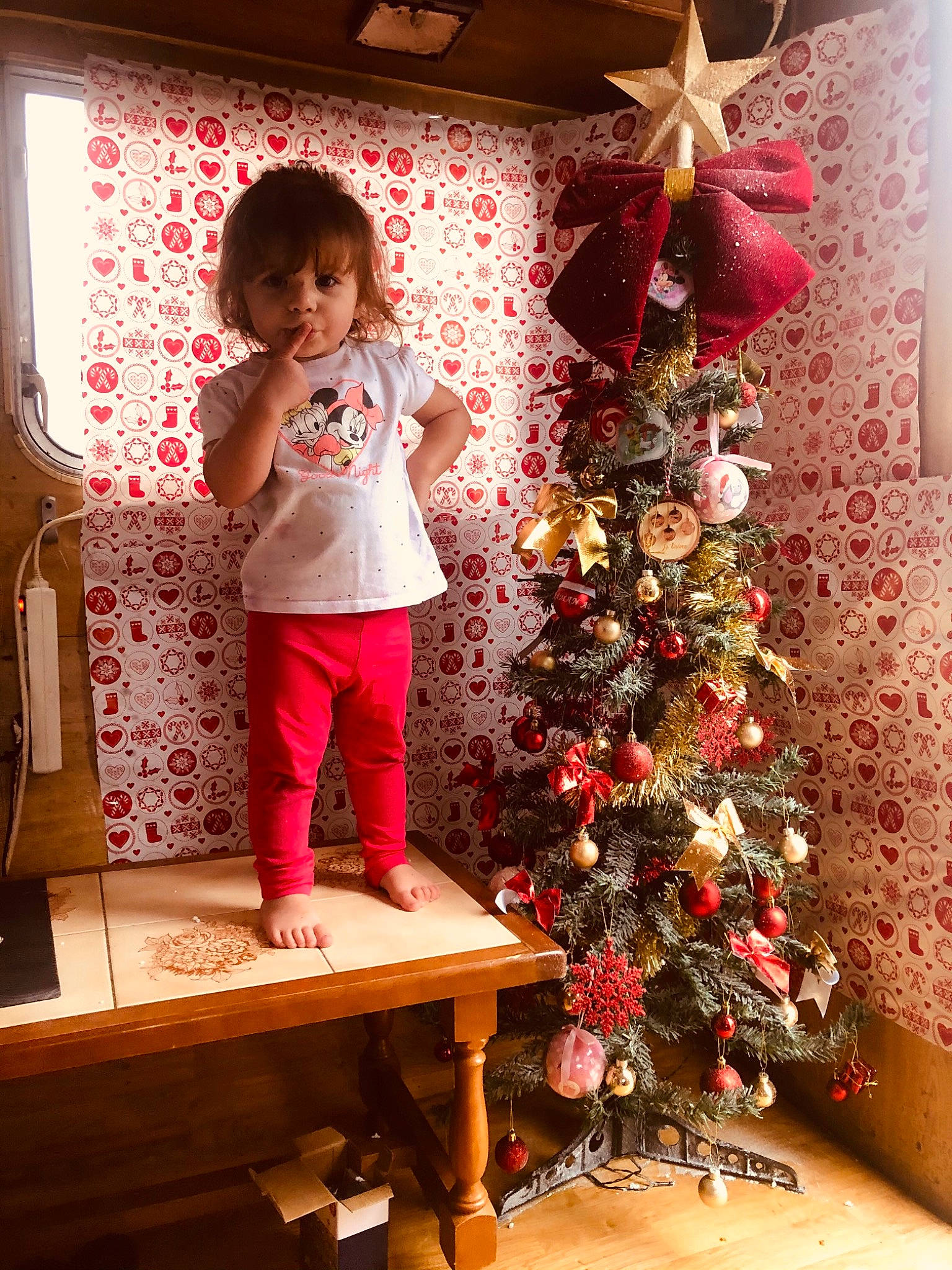 Bresil participe au concours pour gagner de l'argent avec cette photo : baby_toddler_clothing, christmas_decoration, christmas_ornament, christmas_tree, event, fun, happy, holiday, holiday_ornament, interior_design, lighting, ornament, person, red, sleeve, snapshot, standing, textile, toddler, white