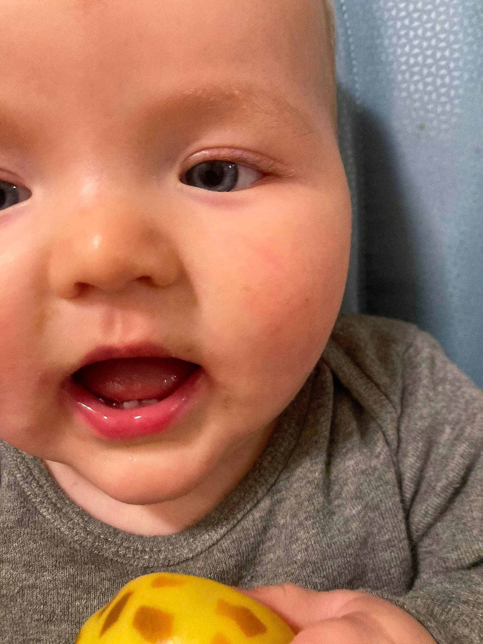 Oliver joined the competition — help win amazing prizes! baby, baby_playing_with_toys, baby_toddler_clothing, cheek, child, chin, close_up, ear, eyelash, face, facial_expression, finger, happy, iris, lip, mouth, nose, person, skin, smile