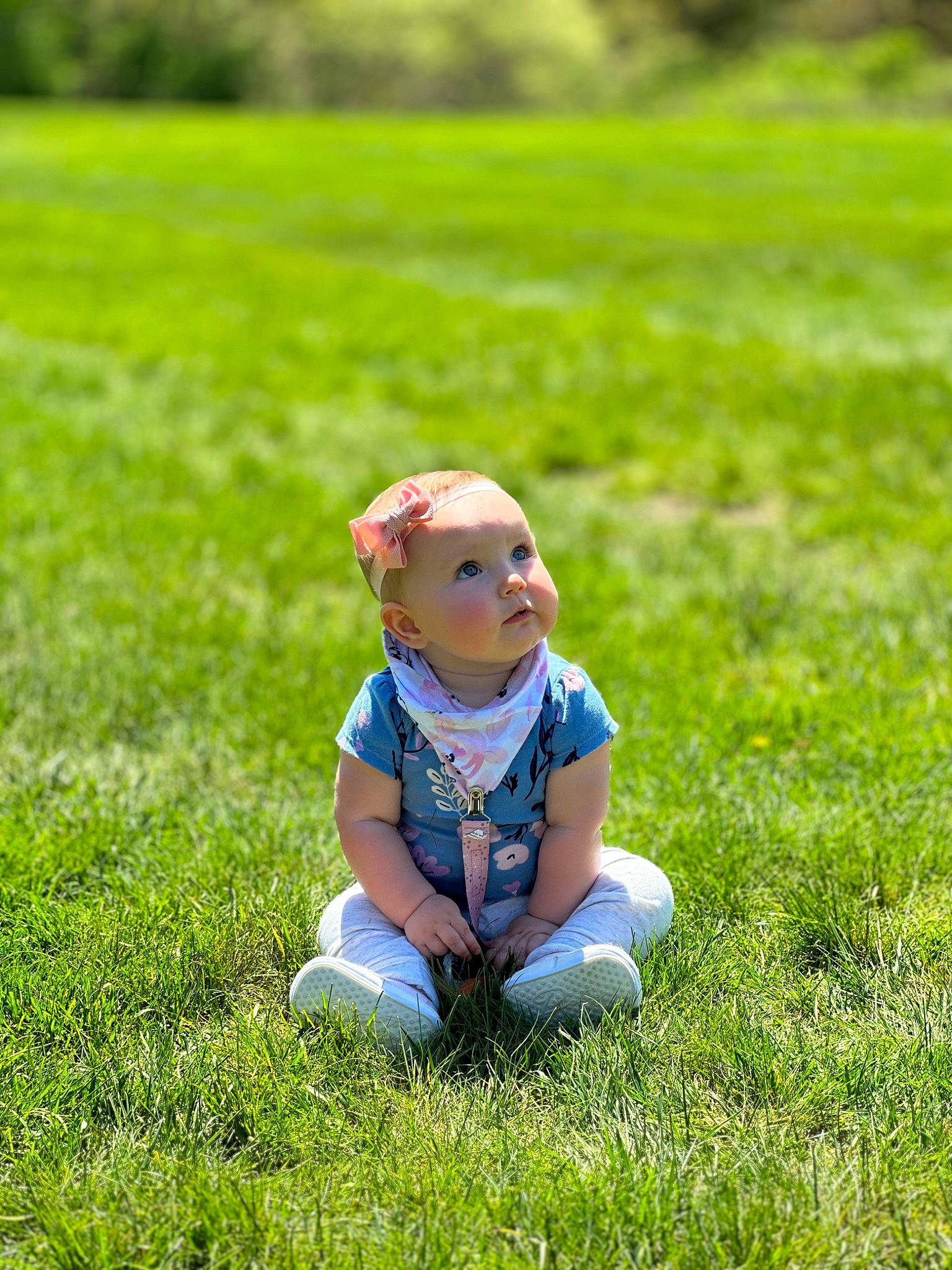 Gracelyn joined the competition — help win amazing prizes! baby, baby_toddler_clothing, child, electric_blue, fun, grass, grass_family, grassland, green, groundcover, happy, headwear, landscape, lawn, leisure, meadow, people_in_nature, person, plant, prairie