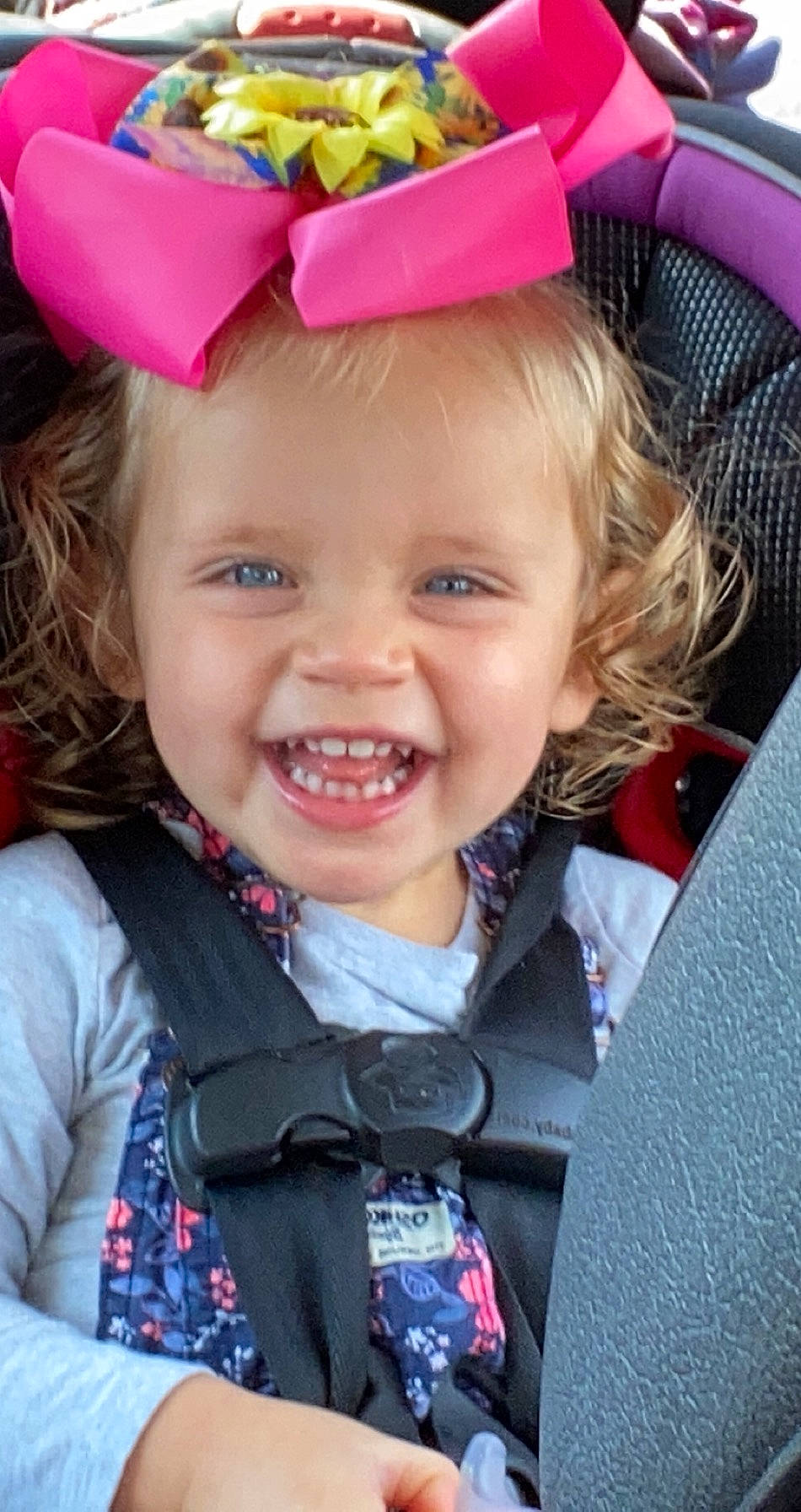 Gracie Mae is registered to the contest to win money with this photo: baby, cheek, child, face, facial_expression, fun, happy, hat, head, headgear, joy, laugh, lip, nose, organ, person, pink, product, skin, smile