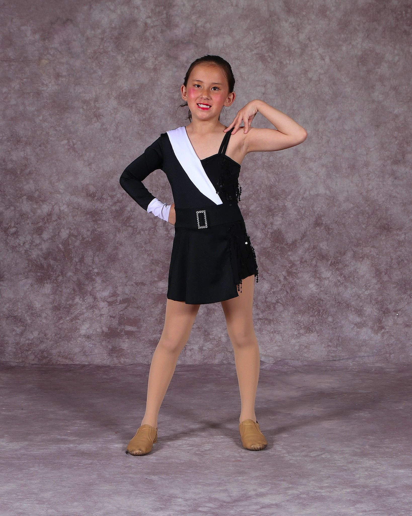 Olivia joined the competition — help win amazing prizes! balance, choreography, elbow, electric_blue, entertainment, fashion_design, flash_photography, gesture, happy, human_leg, joy, knee, leg, performing_arts, person, sleeve, smile, sportswear, t_shirt, thigh