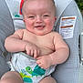 baby, smiling, diaper, baby_seat, cute, chubby, infant, outdoor, greenery, sun_illustration, cloud_illustration, happy, skin, hands, legs, head, face, child, seat, nature