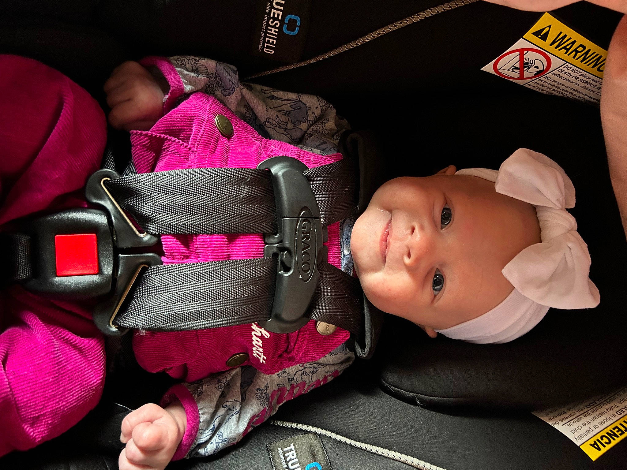 Cheyenne joined the competition — help win amazing prizes! baby, baby_carriage, baby_products, baby_toddler_clothing, car_seat, carmine, cheek, child, comfort, doll, fashion_accessory, hat, magenta, material_property, nail, person, pink, product, skin, toddler