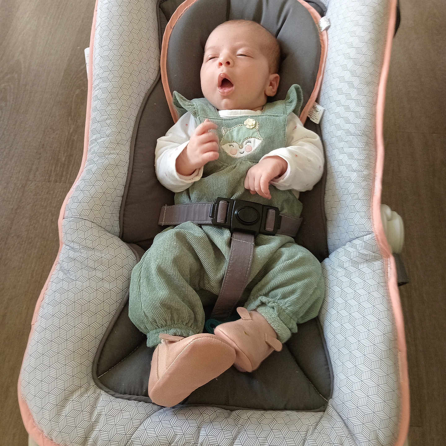 Thalia Queant participe au concours pour gagner de l'argent avec cette photo : baby, bed, bodypart, car, clothing, couch, cradle, crib, cushion, face, finger, furniture, hand, hat, head, infantbed, newborn, person, transportation, vehicle