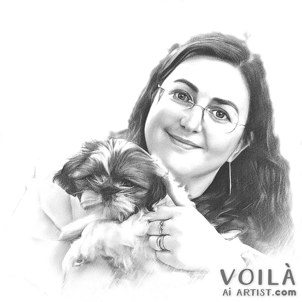 Tchoupy participe au concours pour gagner de l'argent avec cette photo : black_and_white, carnivore, companion_dog, dog, dog_breed, dog_supply, eyebrow, eyewear, gesture, glasses, happy, liver, long_hair, monochrome, monochrome_photography, smile, snout, style, toy_dog, working_animal