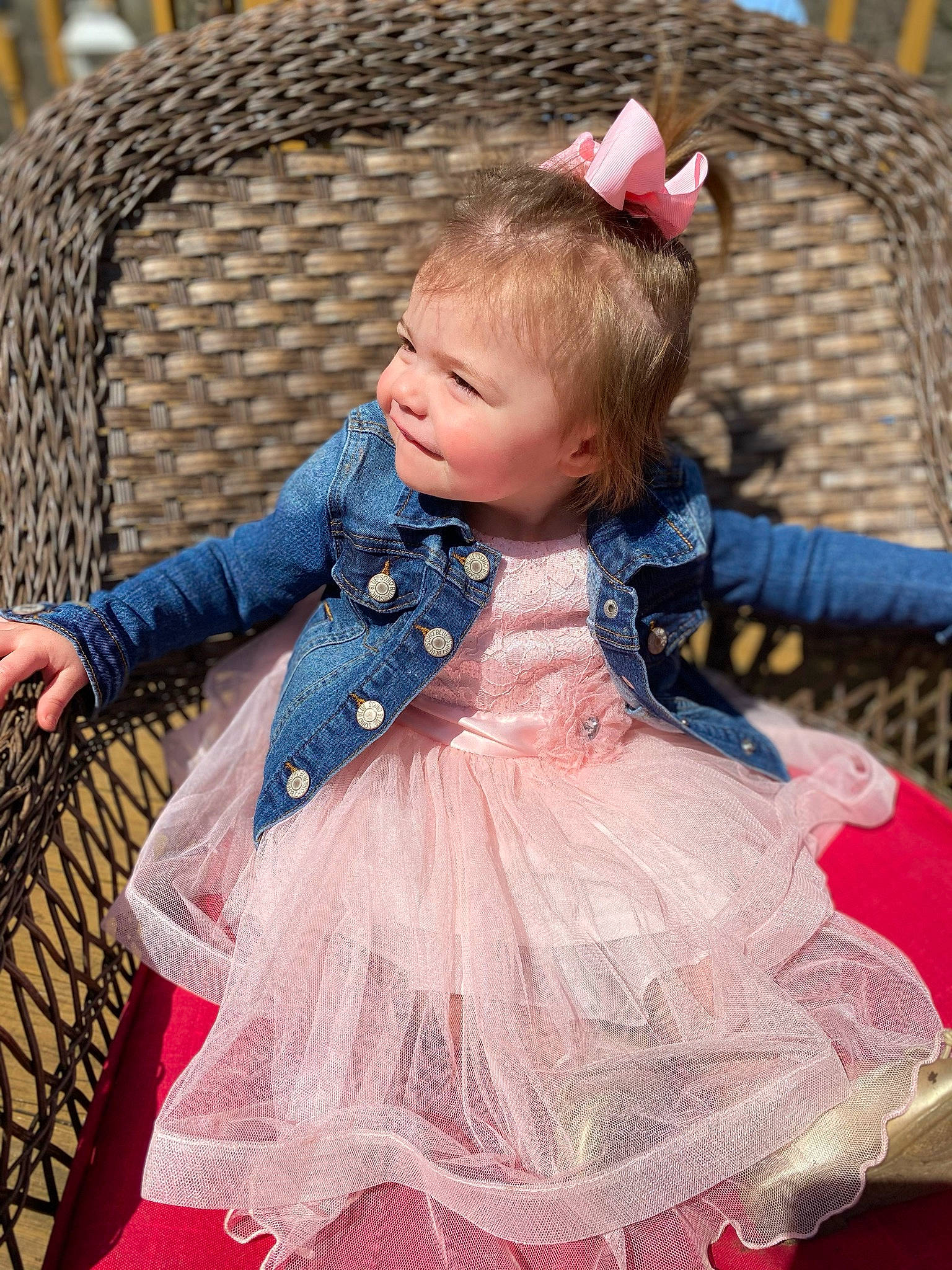 Meadow joined the competition — help win amazing prizes! baby_toddler_clothing, child, costume_design, event, fashion_design, formal_wear, fun, fur, happy, magenta, pattern, peach, people_in_nature, person, pink, recreation, sitting, sleeve, street_fashion, textile