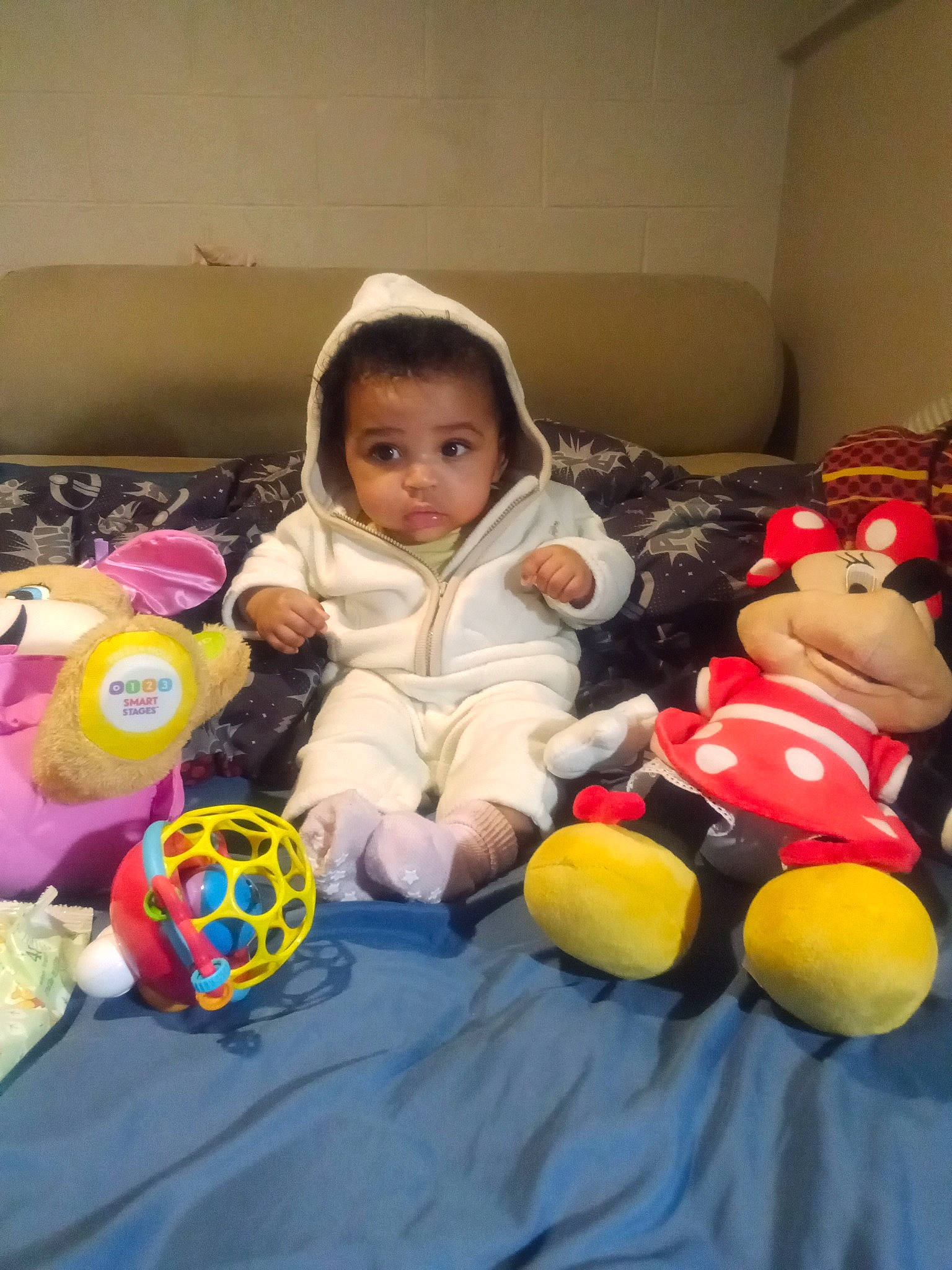 Nova joined the competition — help win amazing prizes! baby, baby_toys, ball, cheek, child, comfort, flooring, football, fun, happy, head, human_body, leg, person, play, sports_toy, stuffed_toy, textile, toddler, toy