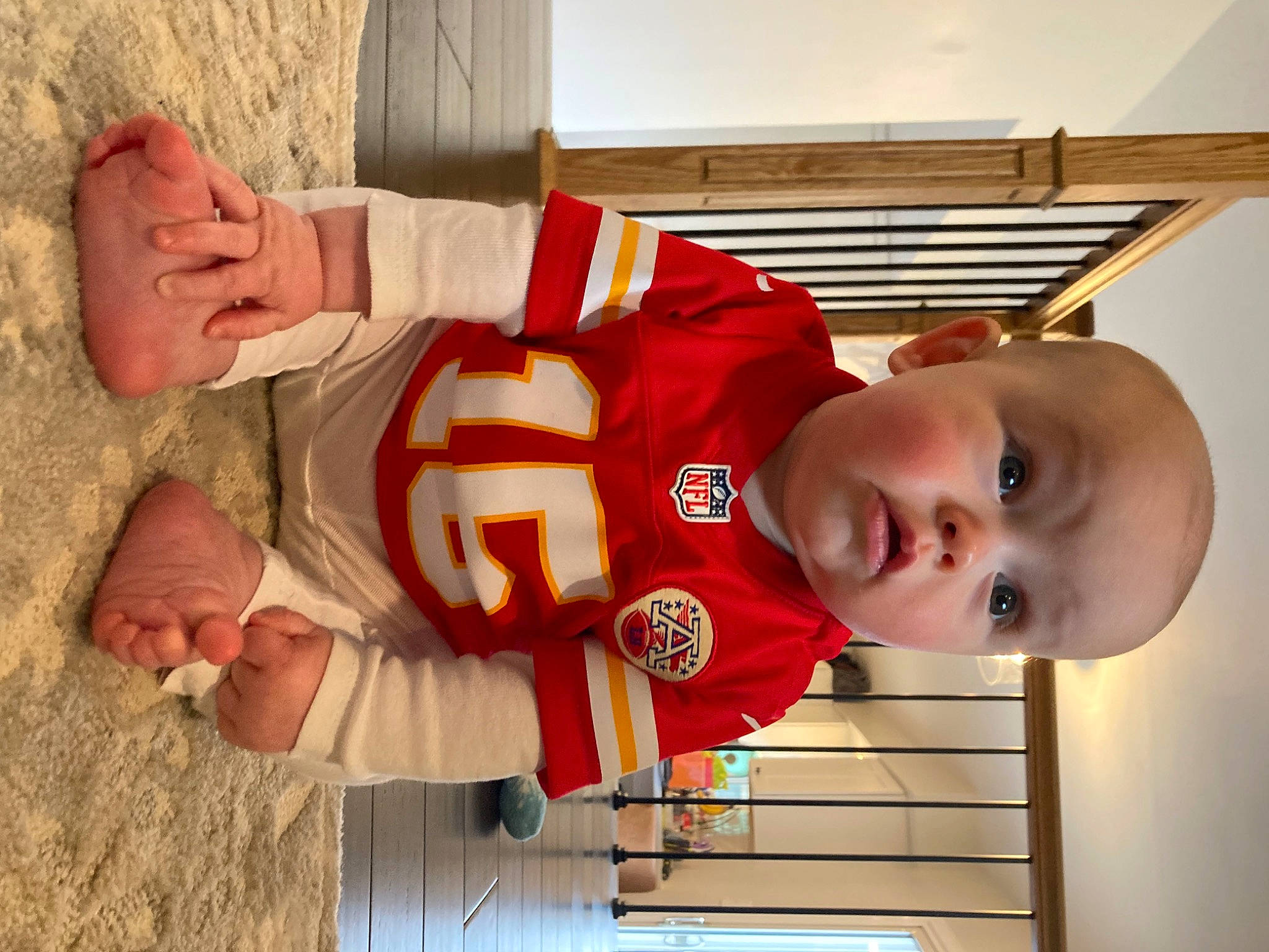 Owen joined the competition — help win amazing prizes! baby, baby_products, baby_safety, baby_toddler_clothing, carmine, child, comfort, eye, fun, hand, human_body, pattern, person, room, sleeve, surprise, toddler, tree, wood