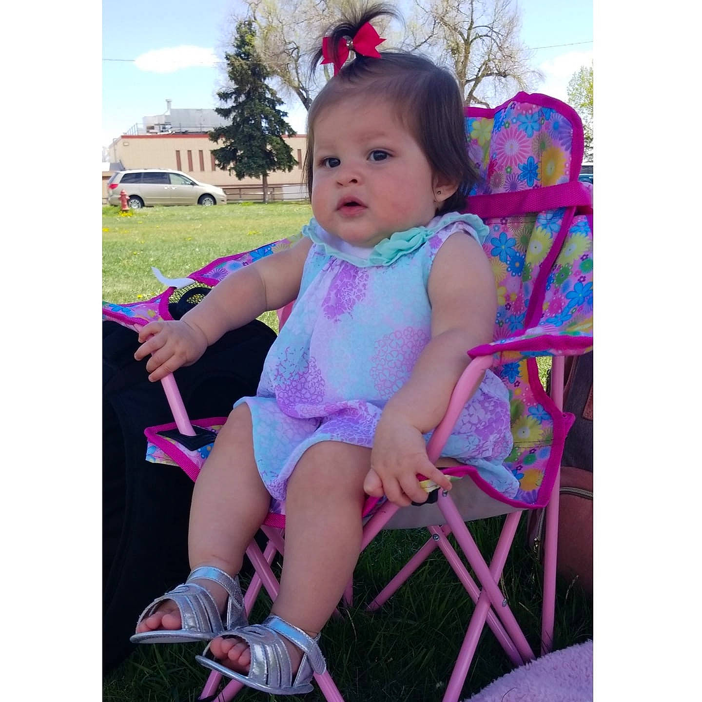 Ayvah joined the competition — help win amazing prizes! baby, baby_toddler_clothing, child, magenta, person, pink, play, sitting, smile, toddler, violet