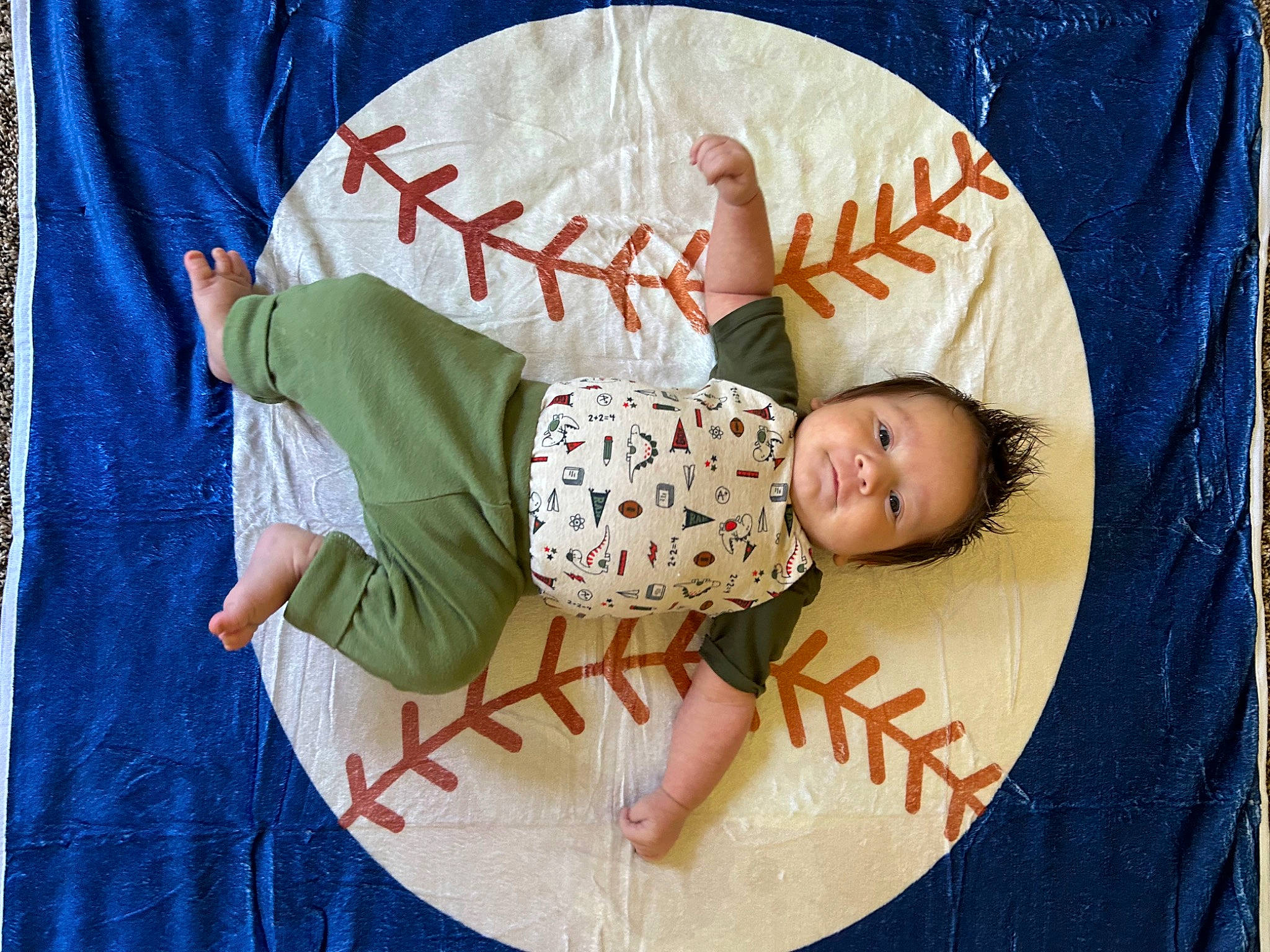 Ezekiel joined the competition — help win amazing prizes! baby, baby_products, baby_sleeping, baby_toddler_clothing, bedding, child, circle, comfort, electric_blue, font, happy, linens, pattern, person, product, room, sleeve, t_shirt, textile, toddler