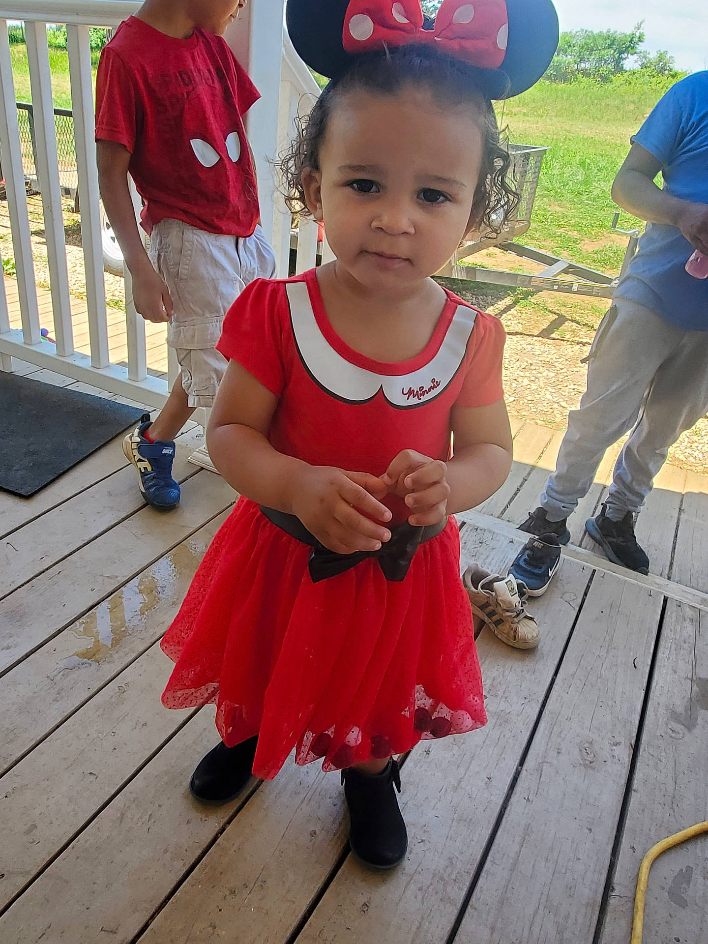 Zabriah joined the competition — help win amazing prizes! architecture, boy, building, child, clothing, deck, dress, face, female, footwear, girl, head, house, housing, person, photography, porch, portrait, shoe, wood